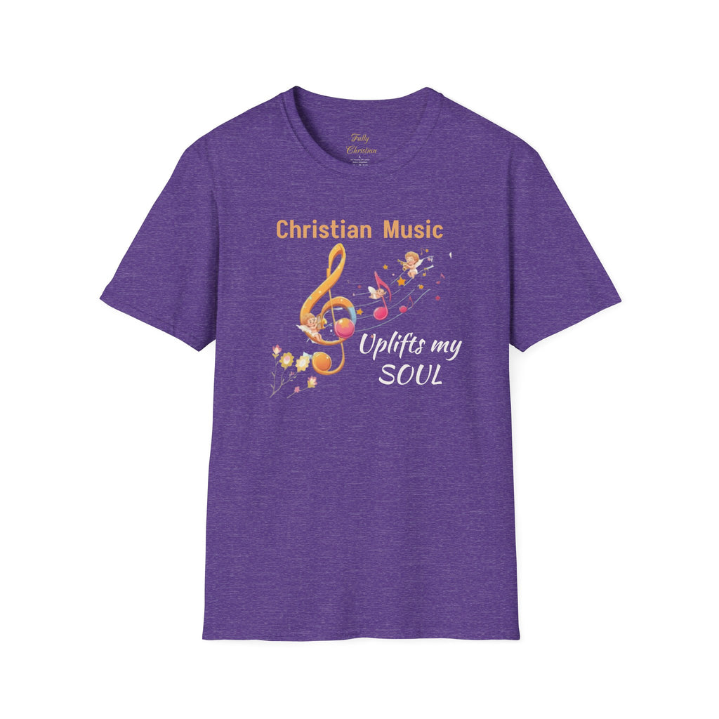 Christian Music T-Shirt – "Uplifts My Soul" Inspirational Faith Tee