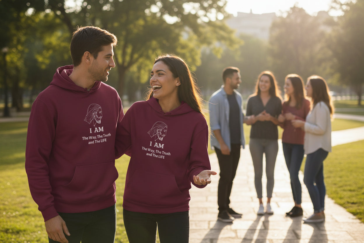 I AM Jesus Hoodie — "I AM The way, The truth and The LIFE" Christian Faith Pullover