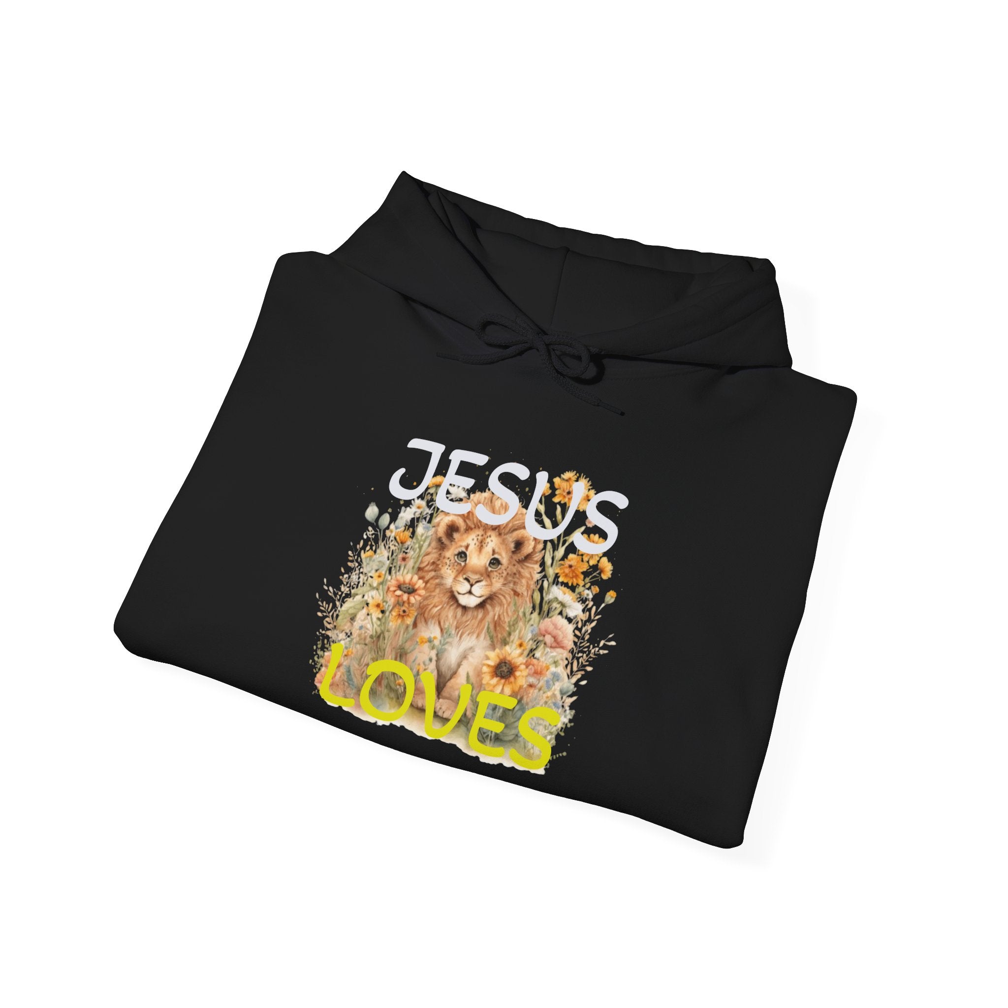 Jesus Loves Lion Hoodie - Faith-Inspired Christian Pullover