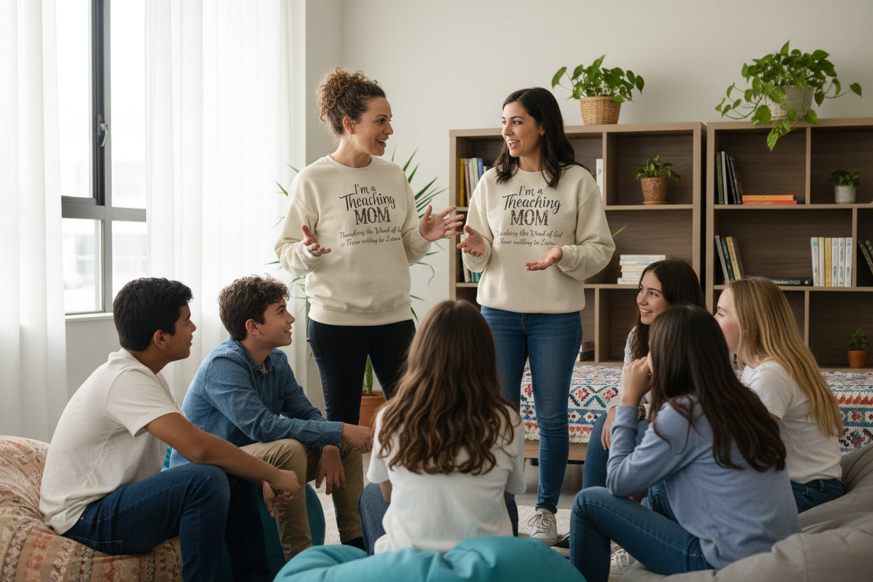 Teaching Mom Sweatshirt — "I'm a Teaching MOM" Christian Faith Crewneck