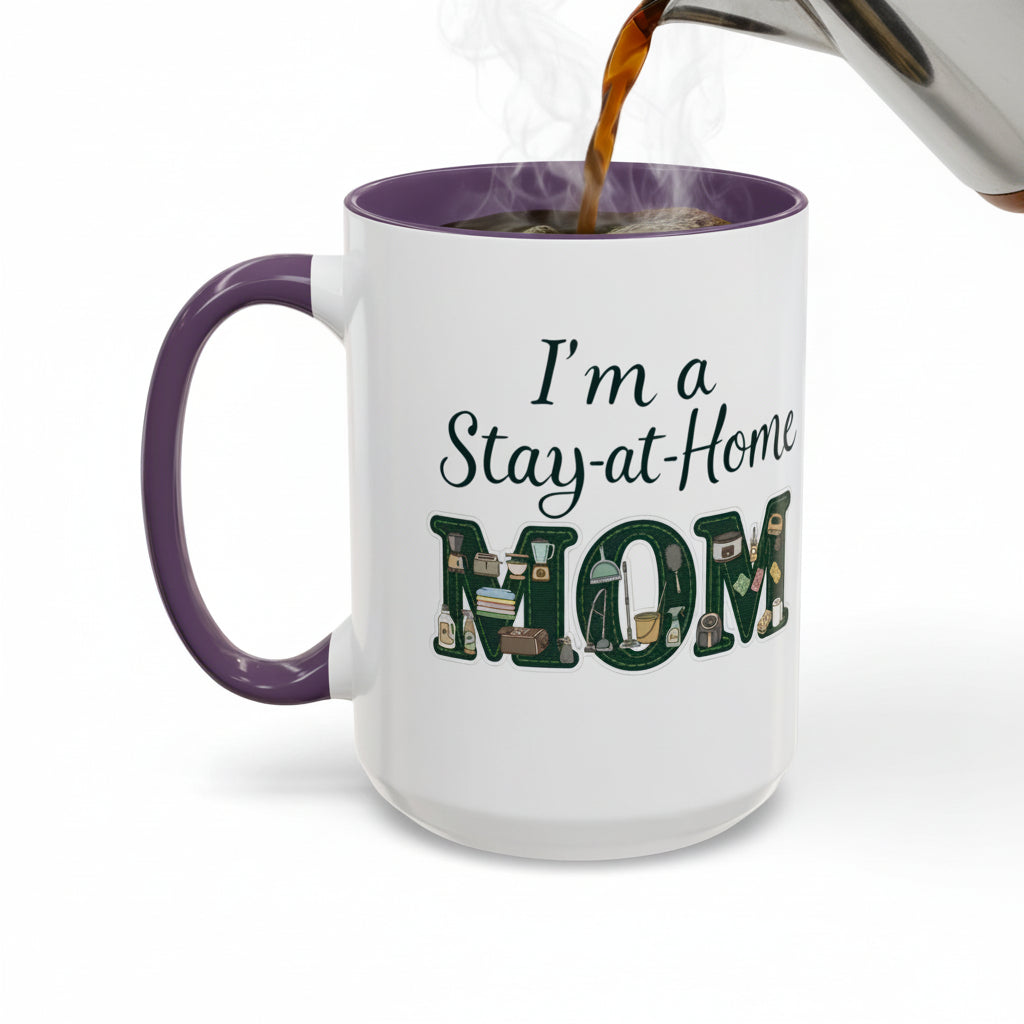 Mama Home Coffee Mug — Inspirational "Praying for My Kids" Accent Mug (11/15oz)