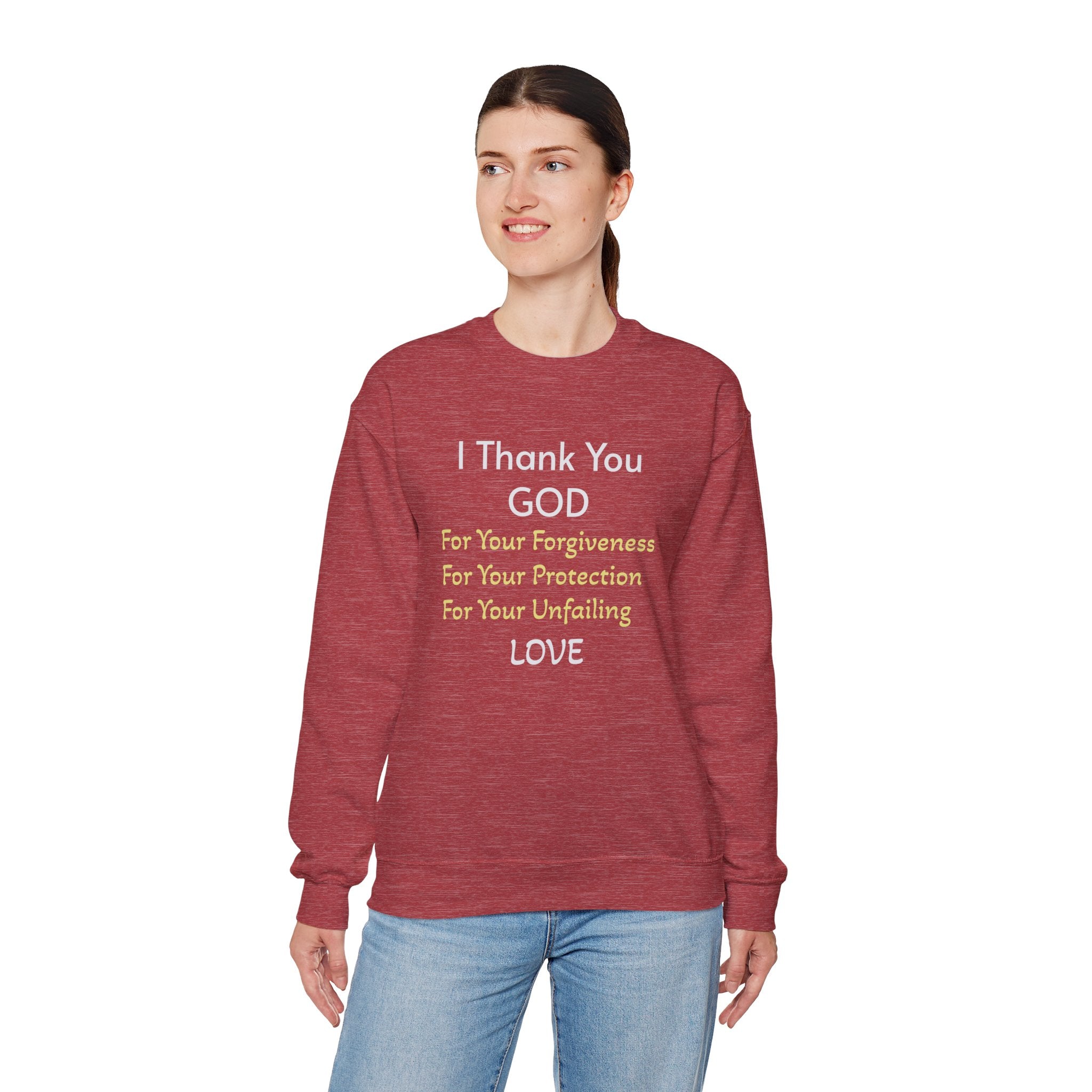 Faith Thank You God Sweatshirt — "I Thank You GOD" Inspirational Crewneck