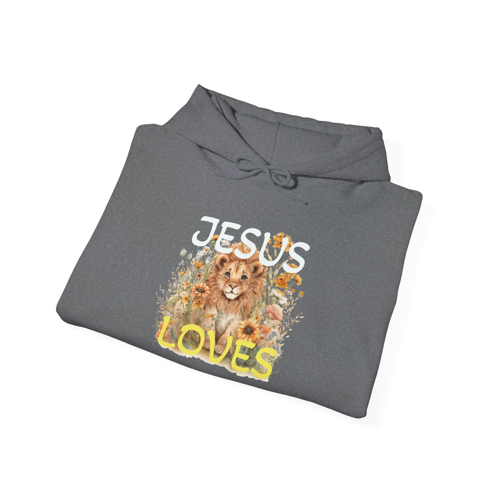 Jesus Loves Lion Hoodie - Faith-Inspired Christian Pullover