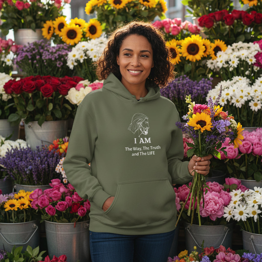 I AM Jesus Hoodie — "I AM The way, The truth and The LIFE" Christian Faith Pullover
