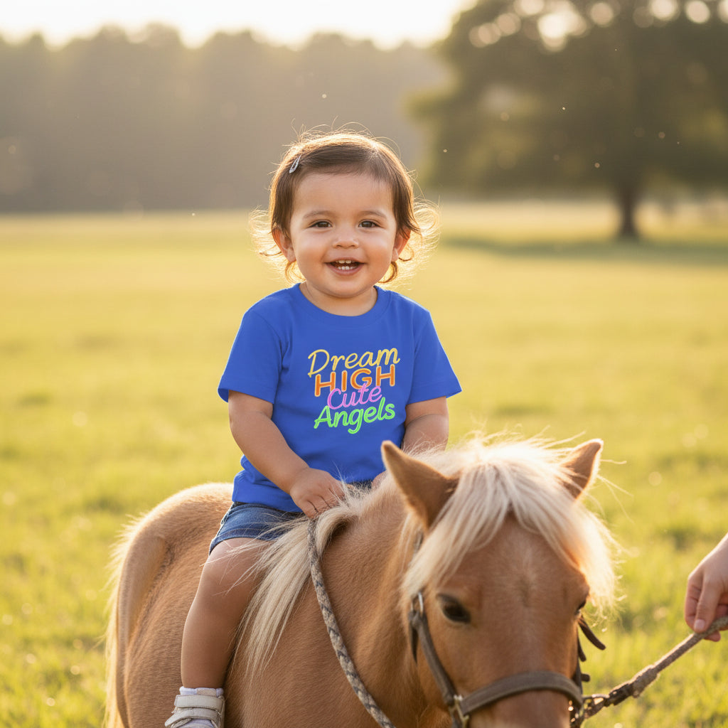 Dream High Cute Angels Toddler T-Shirt – Colorful Inspirational Kids Tee-2T to 5T