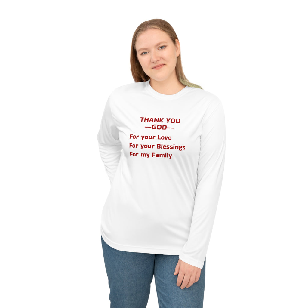 Thank You God Long Sleeve Shirt — Gratitude Faith Tee for Family & Blessings – Christian faith apparel & gifts | Fully Chris