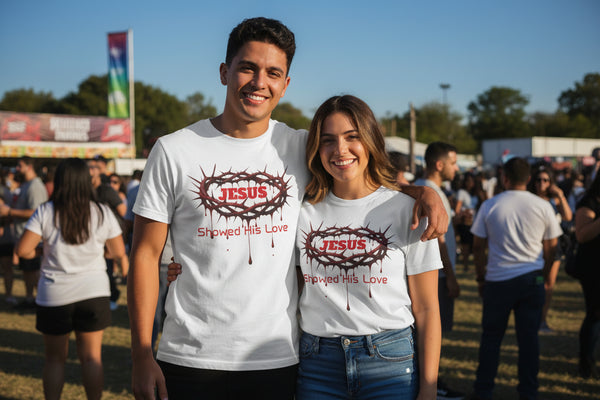 Jesus Showed His Love T-Shirt — Crown of Thorns Christian Tee
