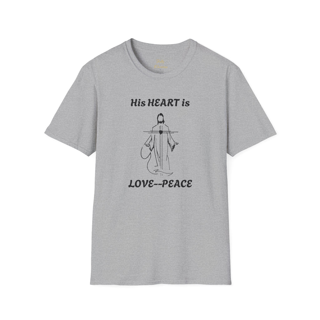 His Heart is Love Peace Unisex T-Shirt  Design – Christian faith apparel & gifts | Fully Christian Apparel