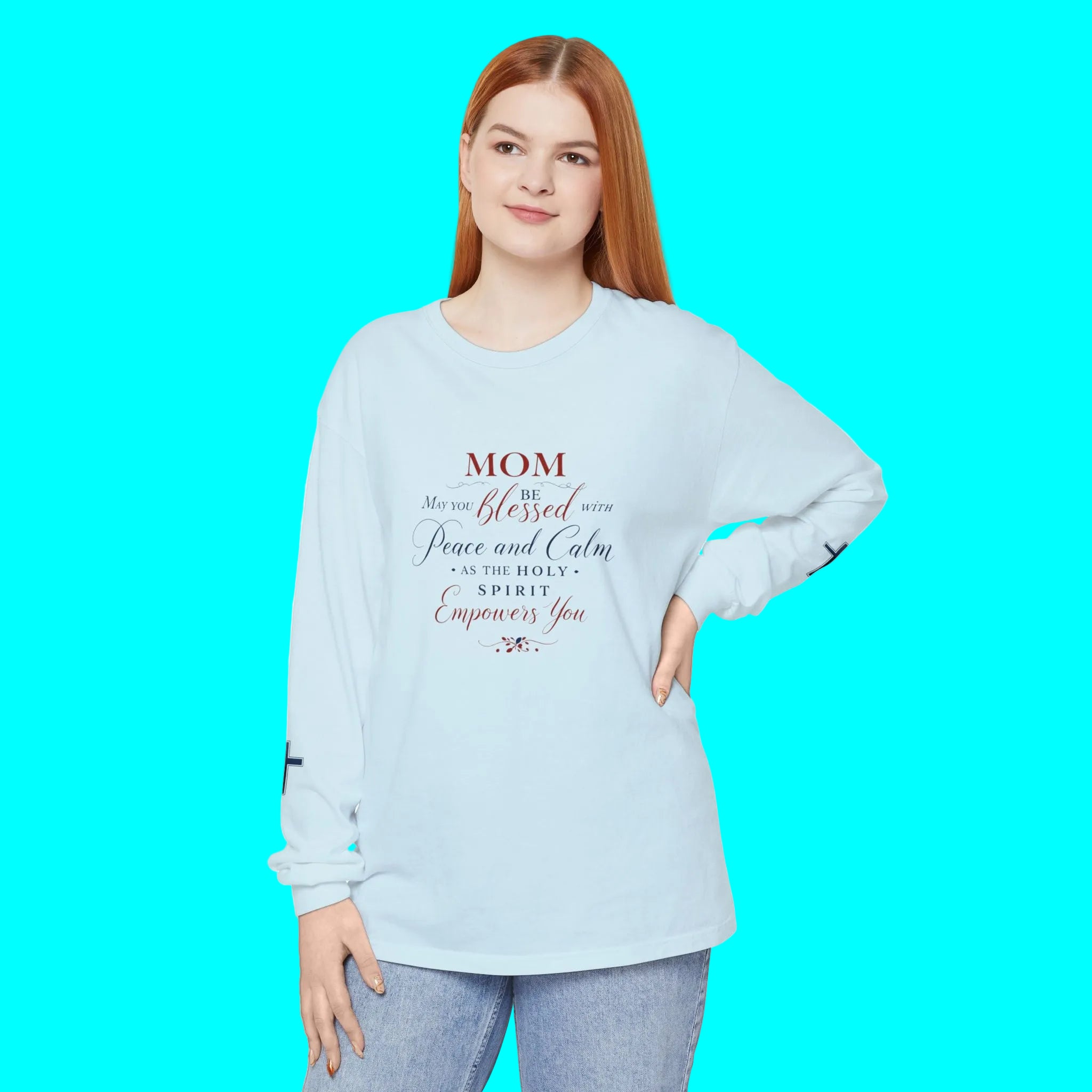Mom Blessed Prayer Long Sleeve Shirt — Christian Mother's Gift