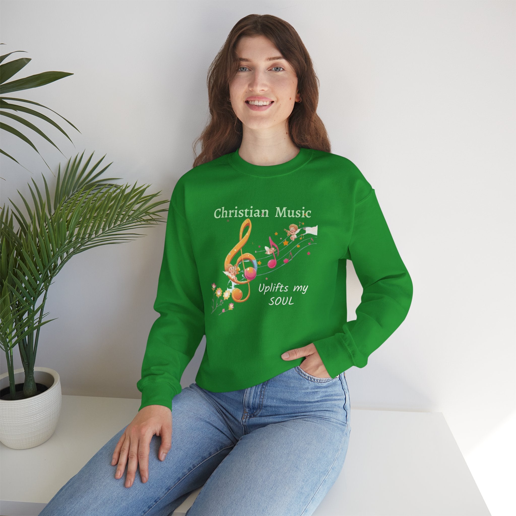 Christian Music Uplifts My Soul Crewneck Sweatshirt