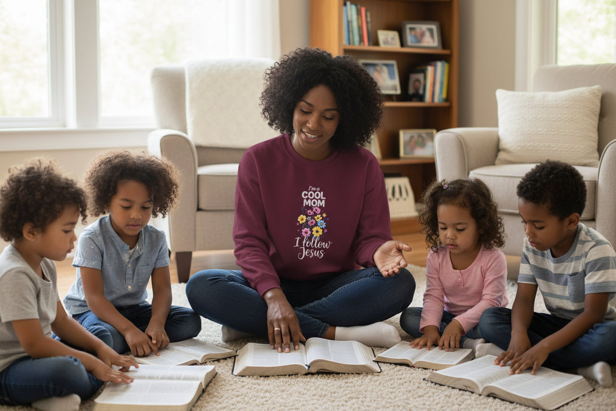 Cool Mom I Follow Jesus Sweatshirt – Christian Mom Crewneck