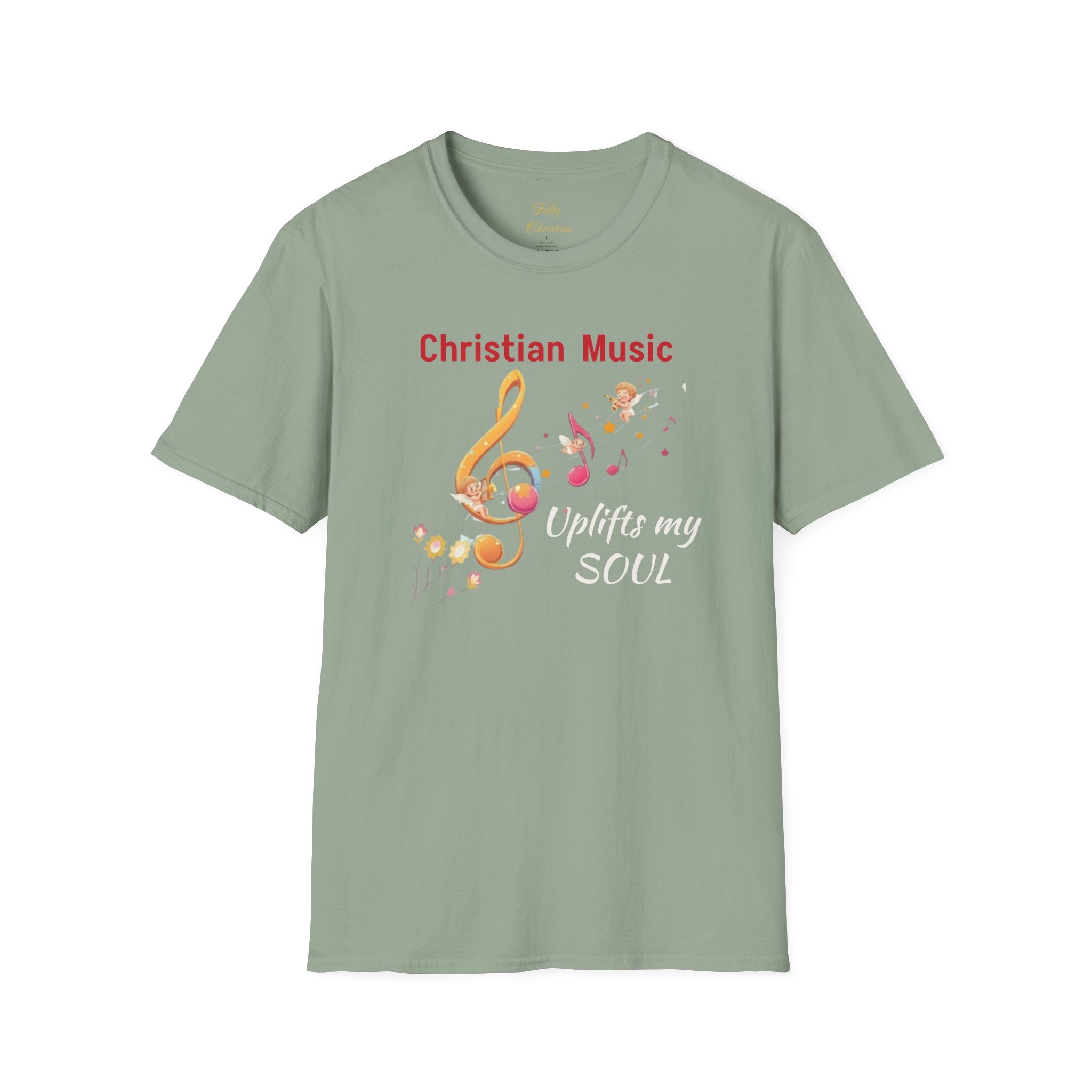 Christian Music T-Shirt – "Uplifts My Soul" Inspirational Faith Tee