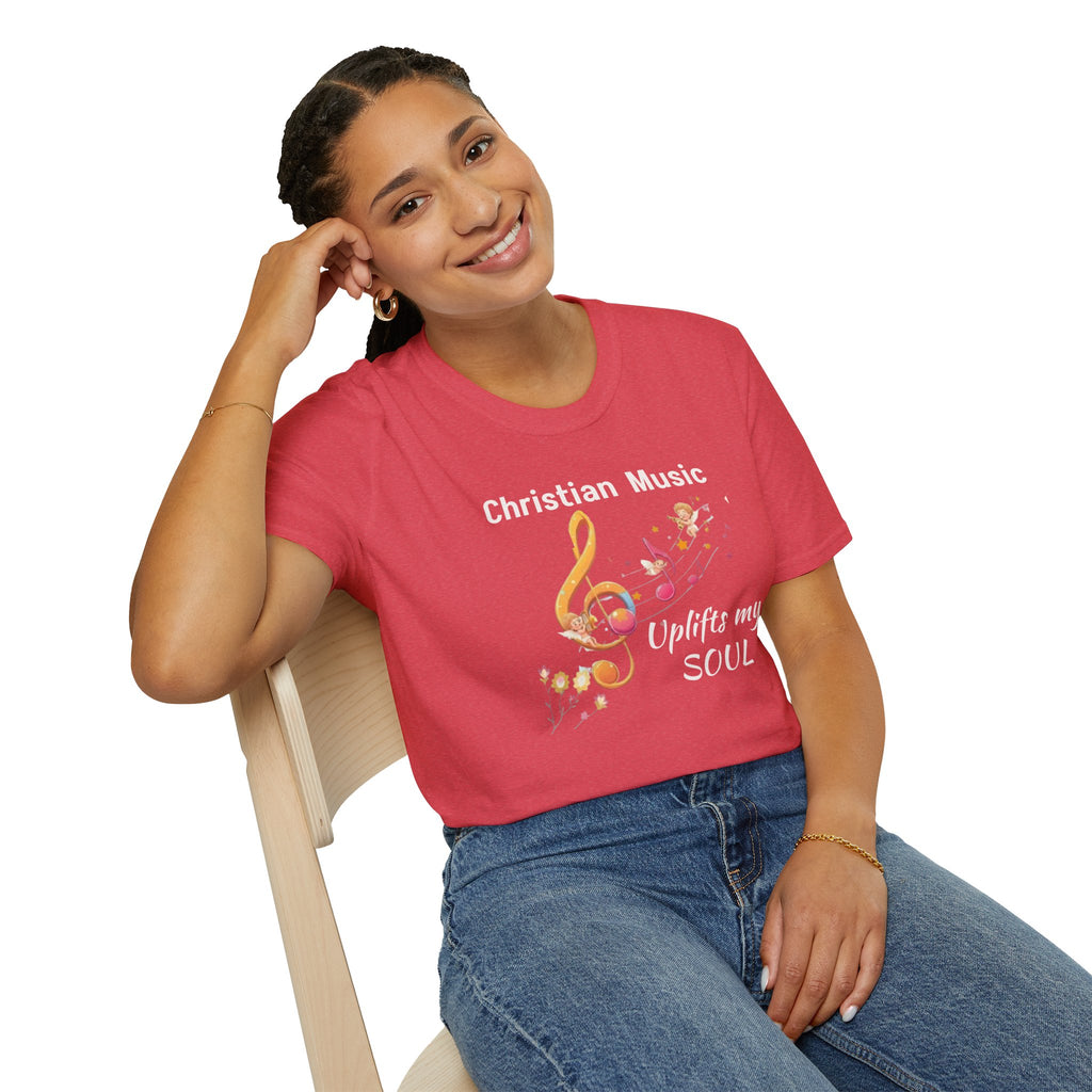 Christian Music T-Shirt – "Uplifts My Soul" Inspirational Faith Tee