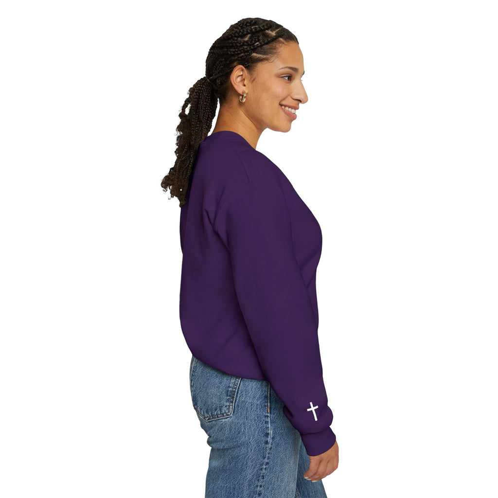 Embroidered Christian Strong Crewneck Sweatshirt — Faith-Inspired Graphic Pullover