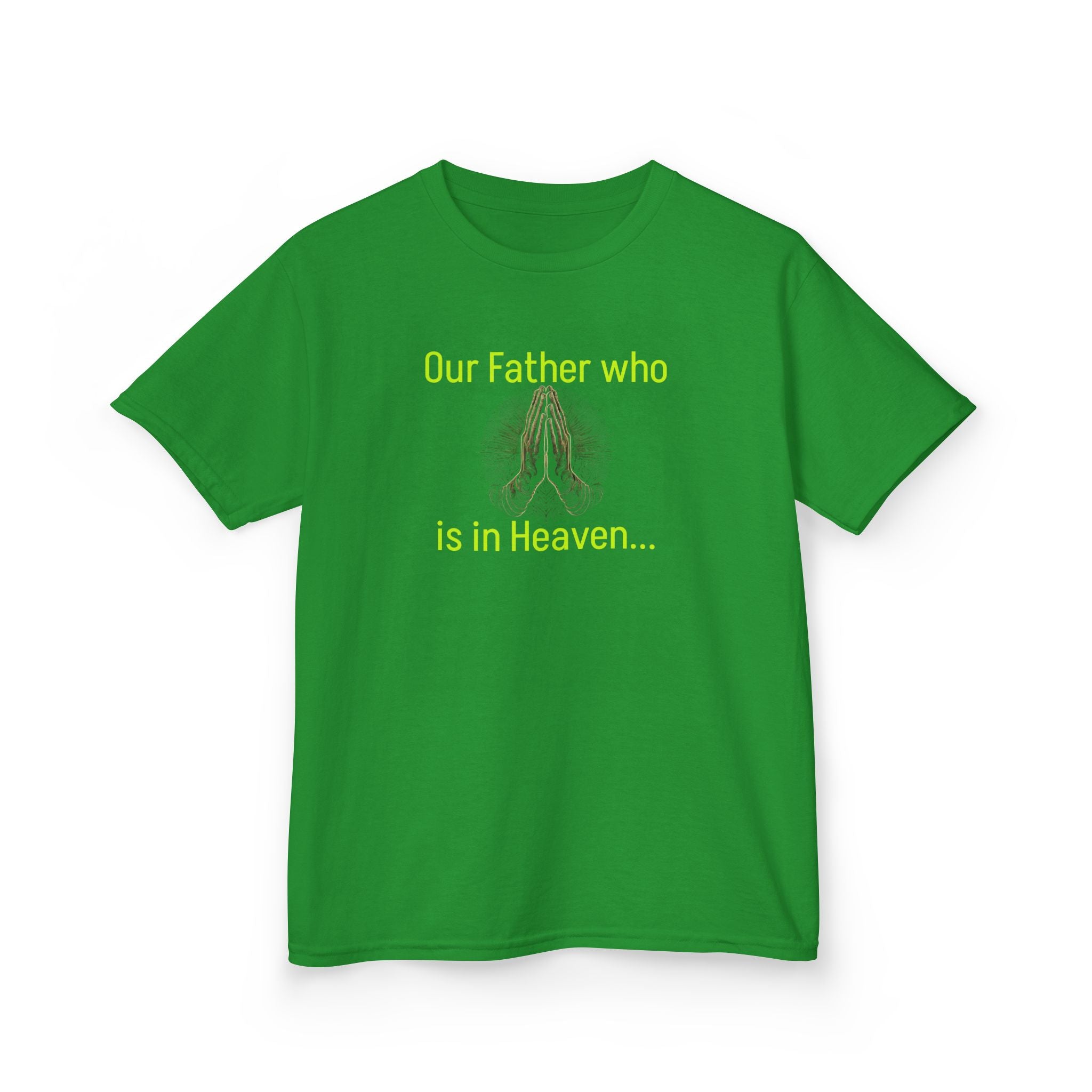 Kids T-Shirt “Our Father Who Is in Heaven” Praying Hands Faith Tee