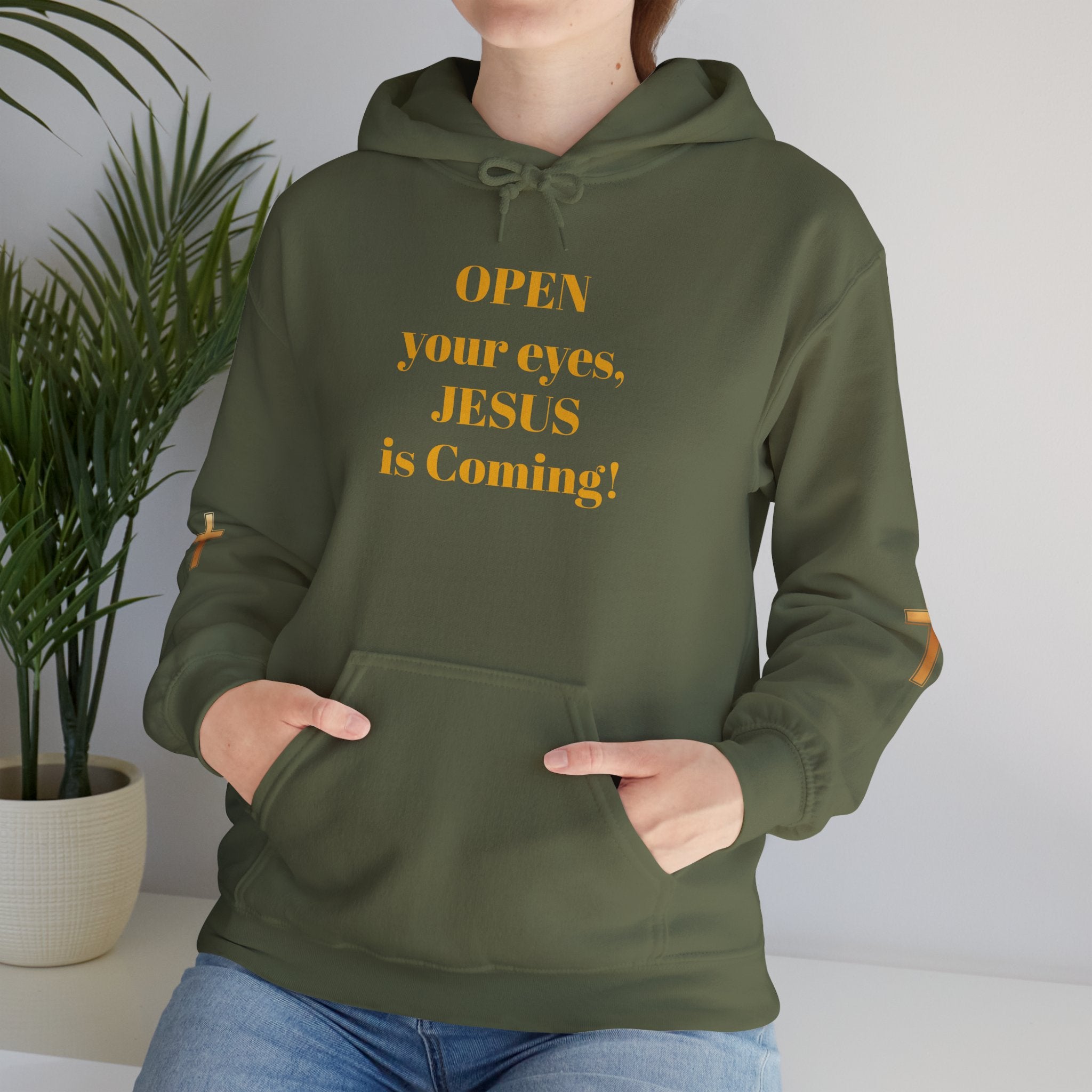 Religious Hoodie - "Open Your Eyes, JESUS is Coming!" Pullover