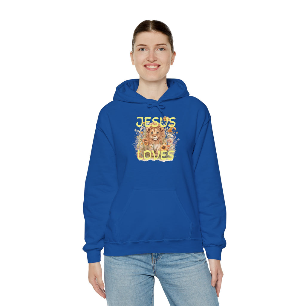 Jesus Loves Lion Hoodie - Faith-Inspired Christian Pullover