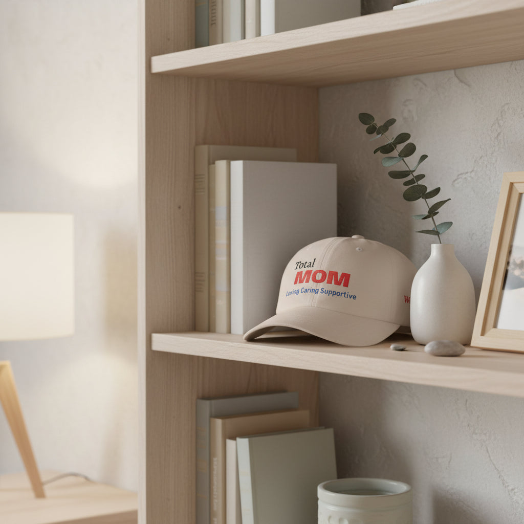 Total MOM Embroidered Classic Dad Cap — Loving Caring Supportive Hat for Mothers, Mother’s Day Gift