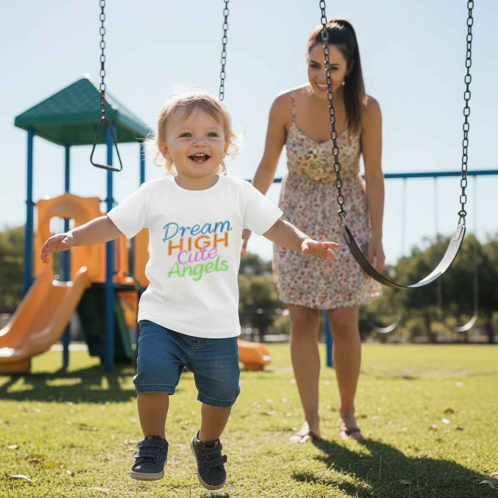 Dream High Cute Angels Toddler T-Shirt – Colorful Inspirational Kids Tee-2T to 5T