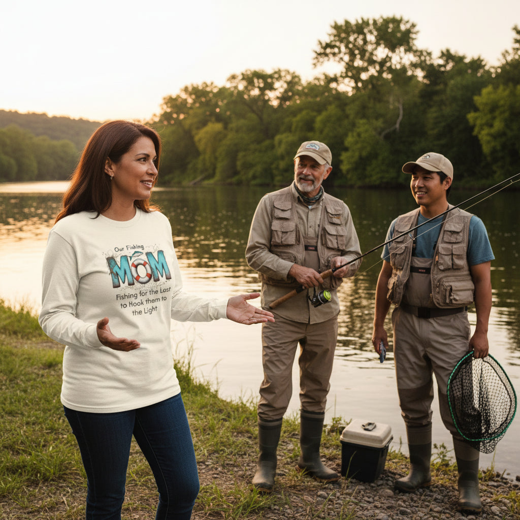 Fishing Mom Long Sleeve T‑Shirt — “Fishing for the Lost to Hook Them to the Light”