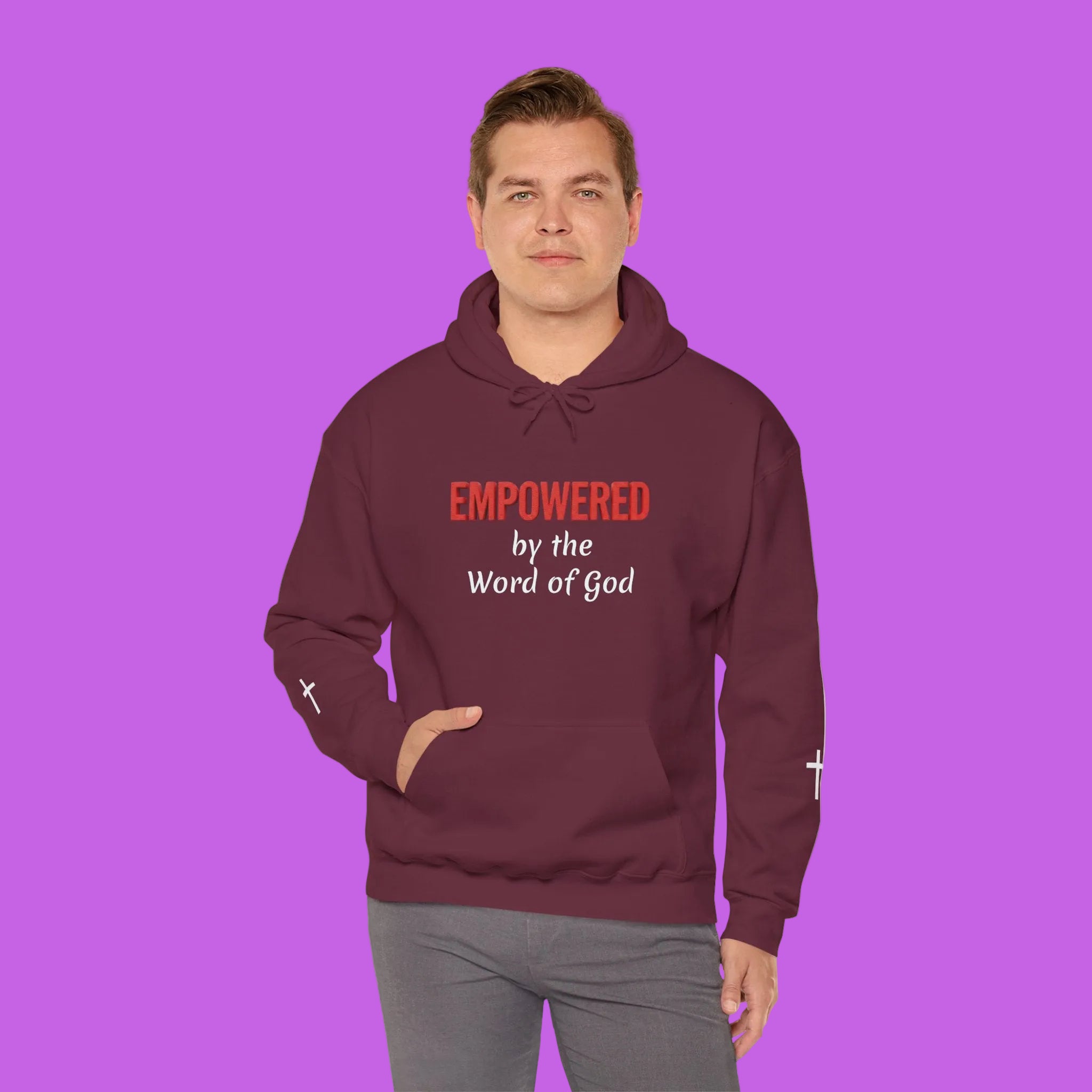 Empowered by the Word of God Hoodie — Christian Faith Inspirational Pullover