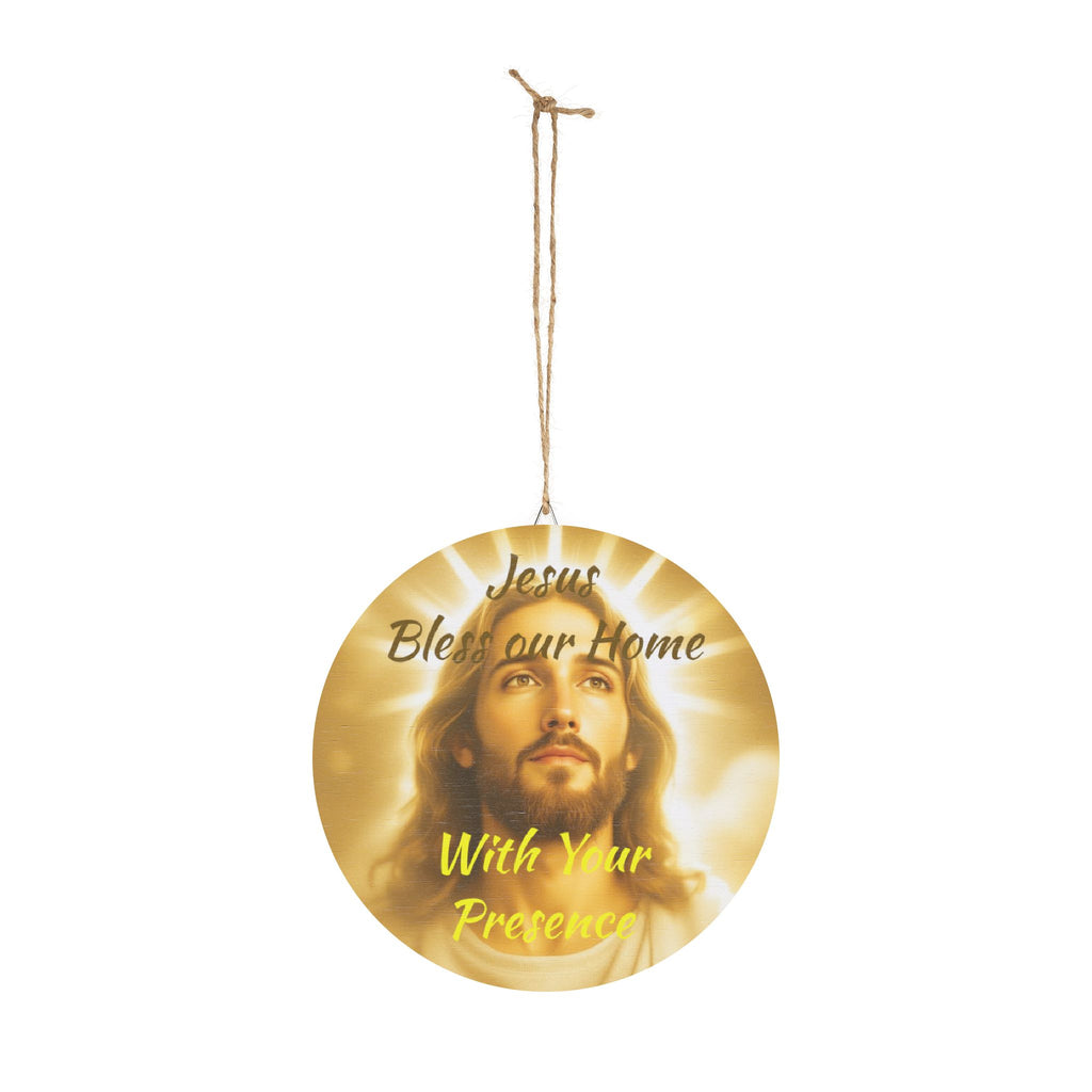 Jesus Bless Our Home- Round Wood Sign – Christian Wall Decor – Christian faith apparel & gifts | Fully Christian Apparel