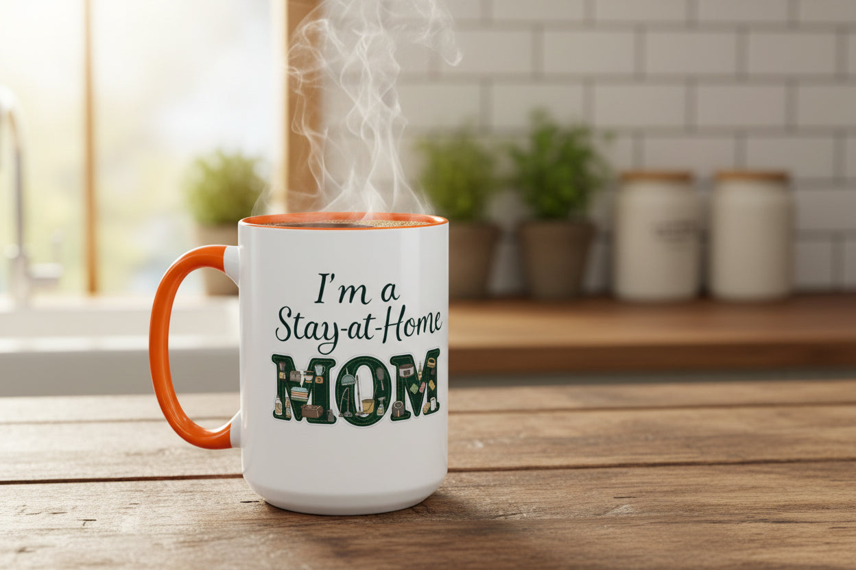 Mama Home Coffee Mug — Inspirational "Praying for My Kids" Accent Mug (11/15oz)