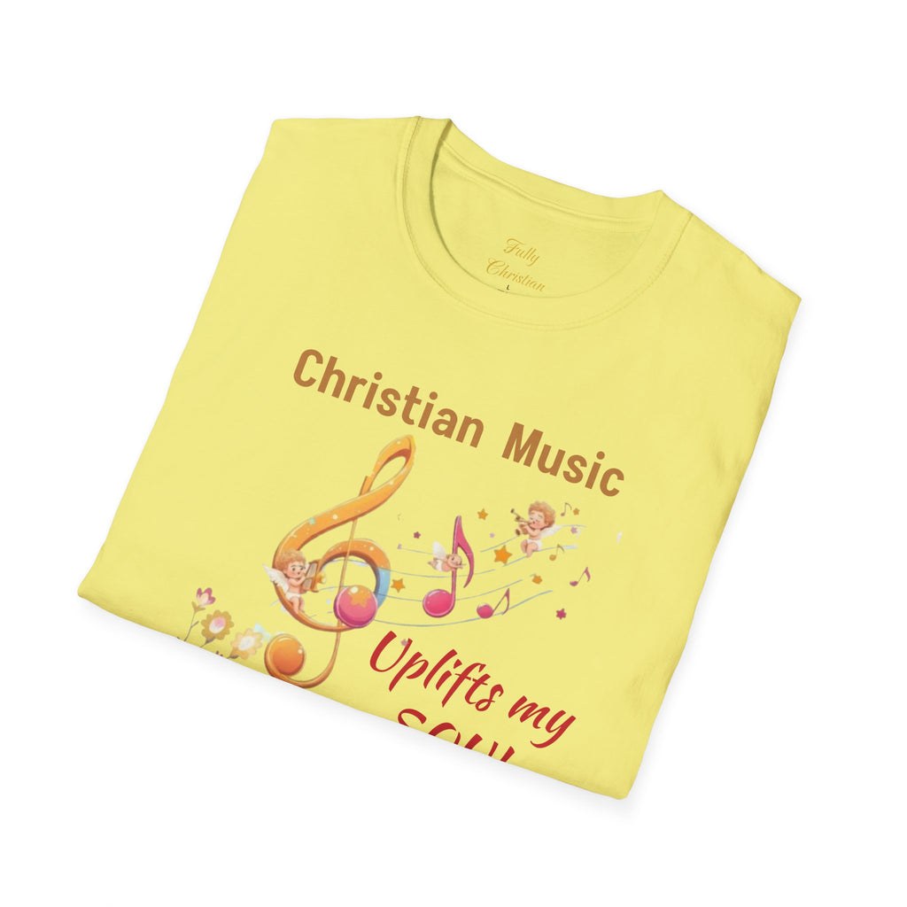 Christian Music T-Shirt – "Uplifts My Soul" Inspirational Faith Tee