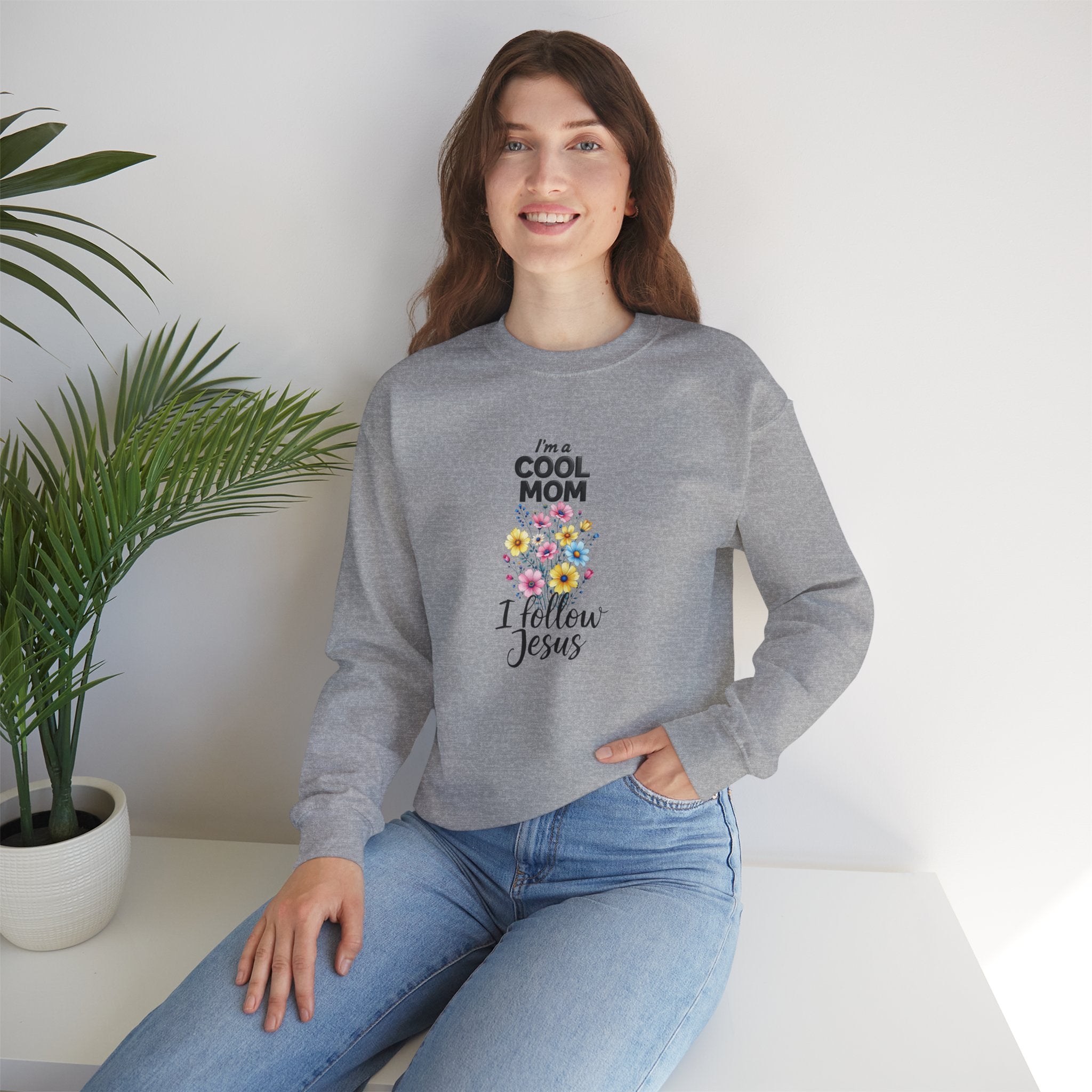 Cool Mom I Follow Jesus Sweatshirt – Christian Mom Crewneck