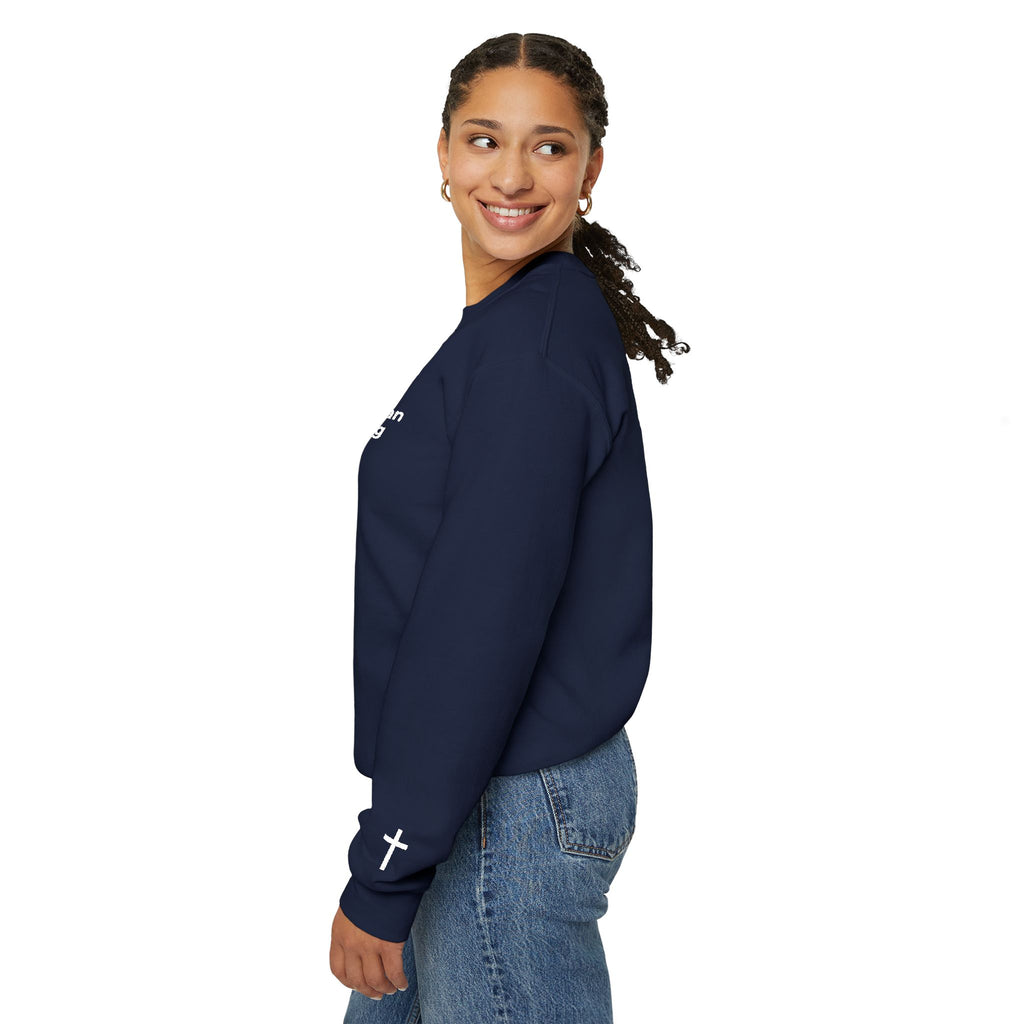 Embroidered Christian Strong Crewneck Sweatshirt — Faith-Inspired Graphic Pullover