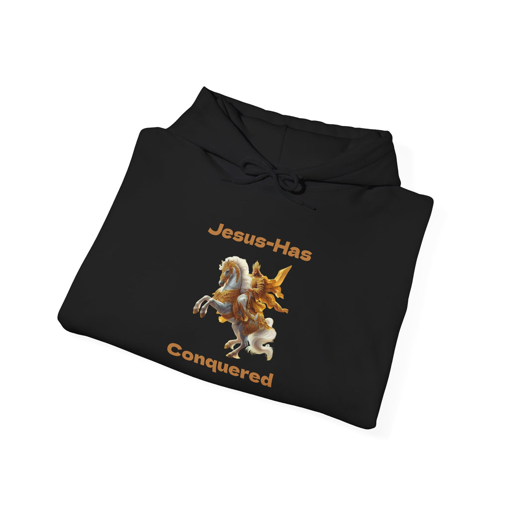 Jesus Has Conquered Hoodie — Christian Faith Graphic Sweatshirt