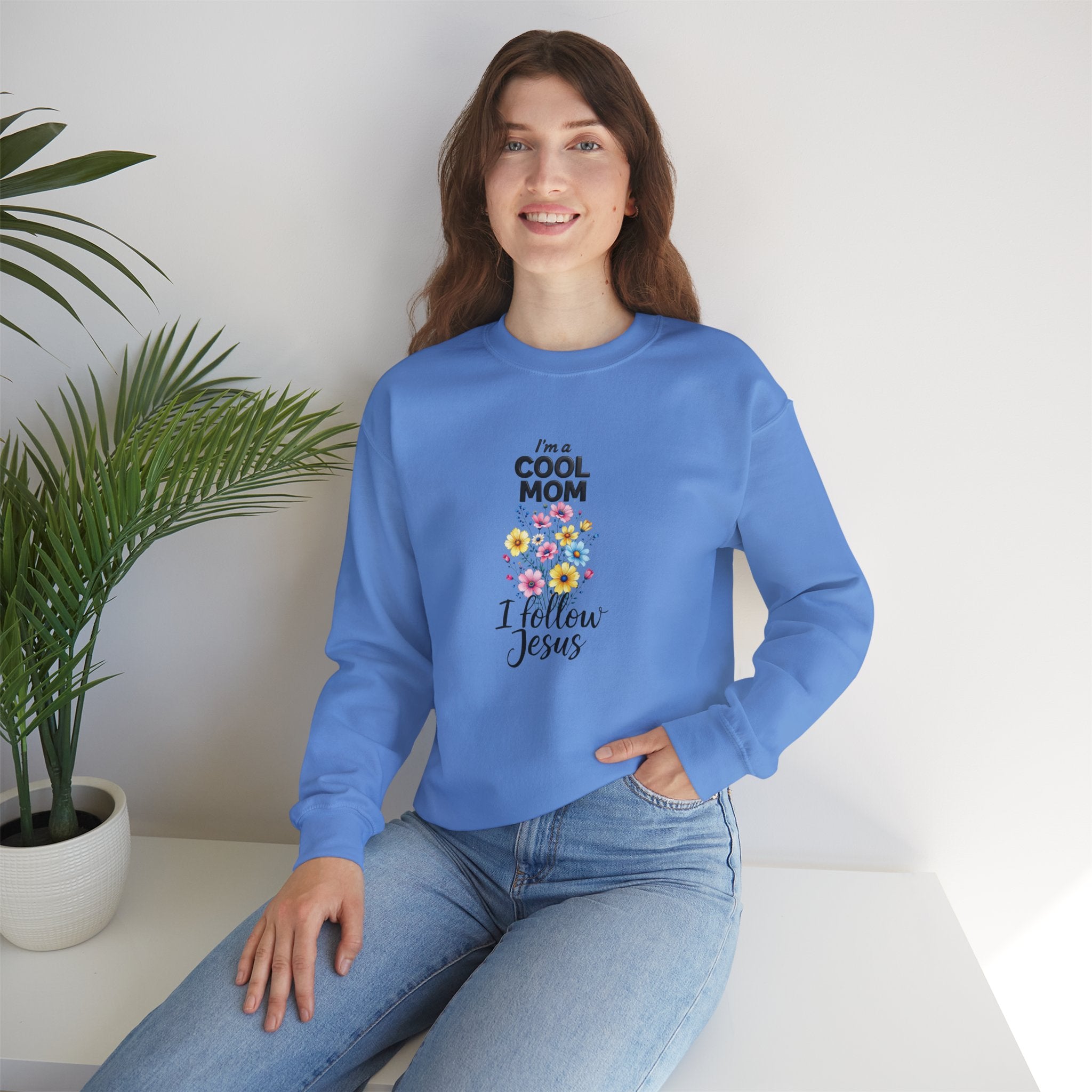 Cool Mom I Follow Jesus Sweatshirt – Christian Mom Crewneck