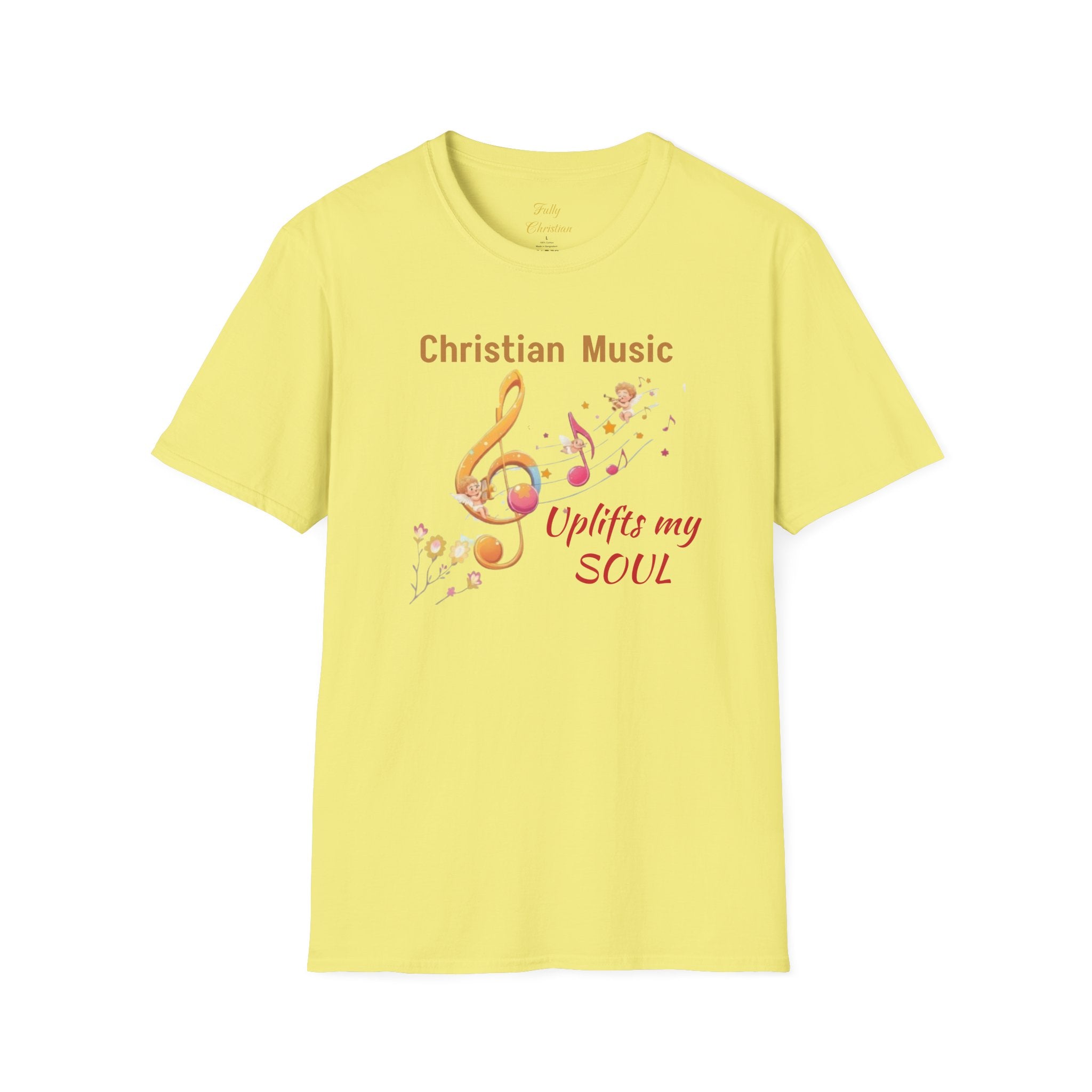 Christian Music T-Shirt – "Uplifts My Soul" Inspirational Faith Tee