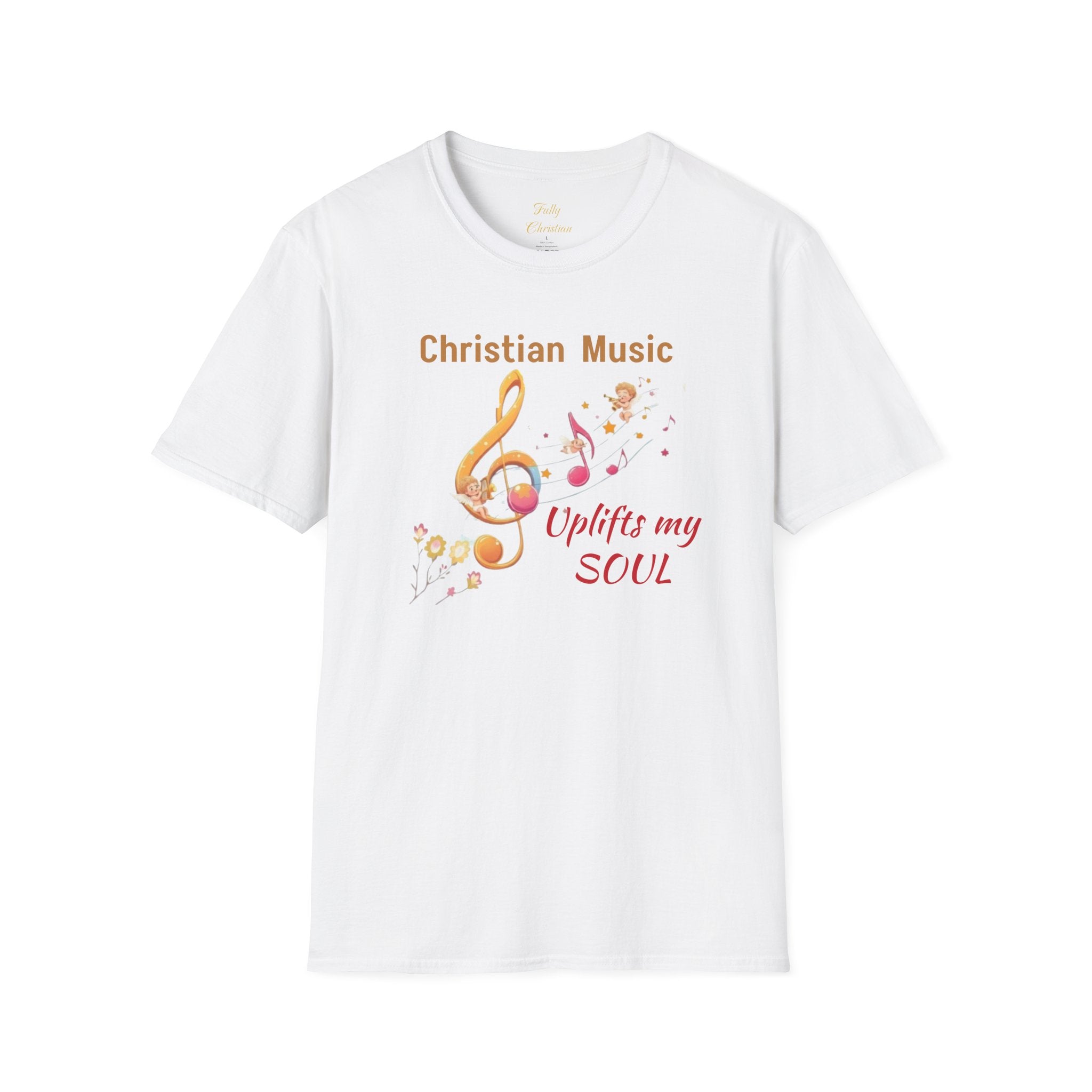 Christian Music T-Shirt – "Uplifts My Soul" Inspirational Faith Tee