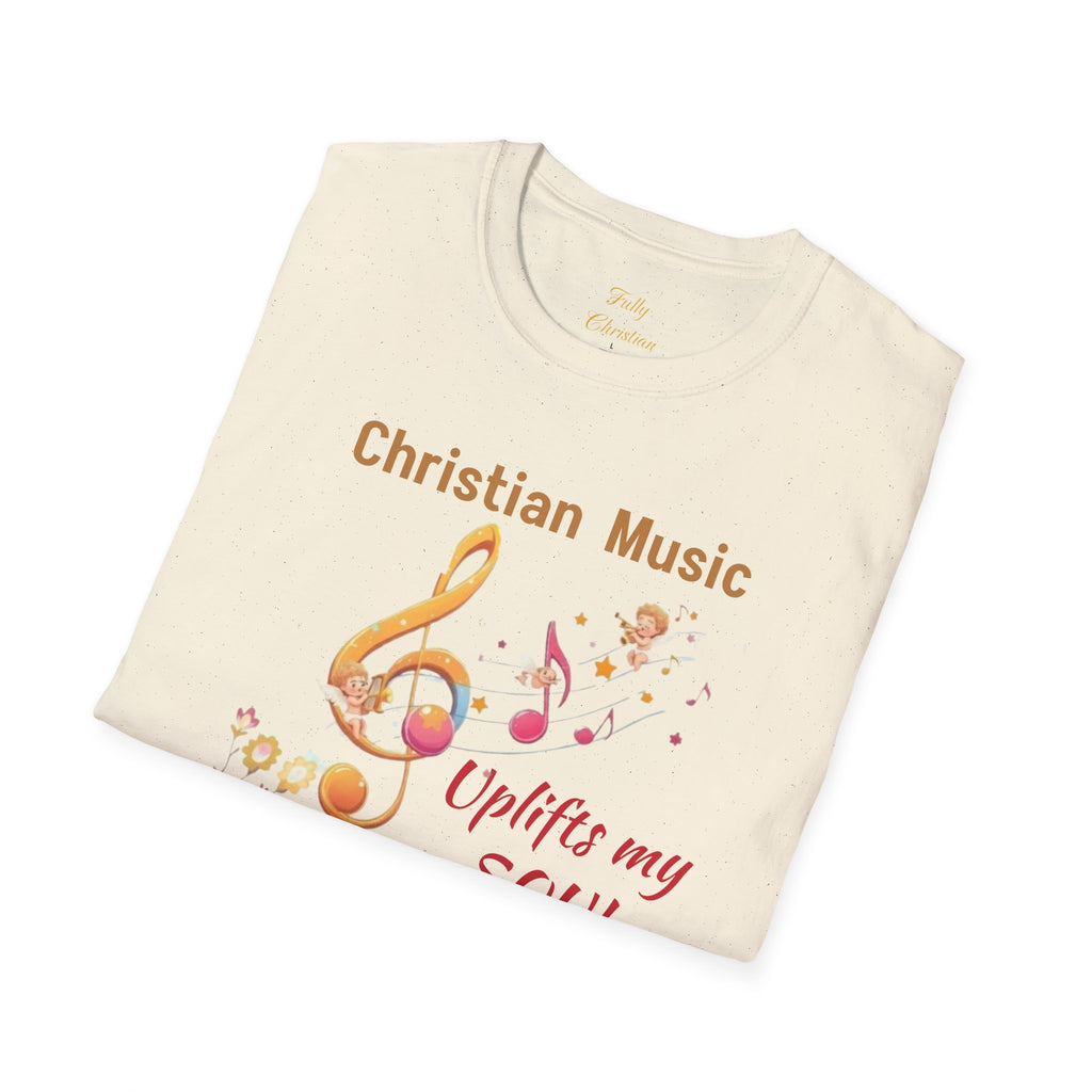 Christian Music T-Shirt – "Uplifts My Soul" Inspirational Faith Tee