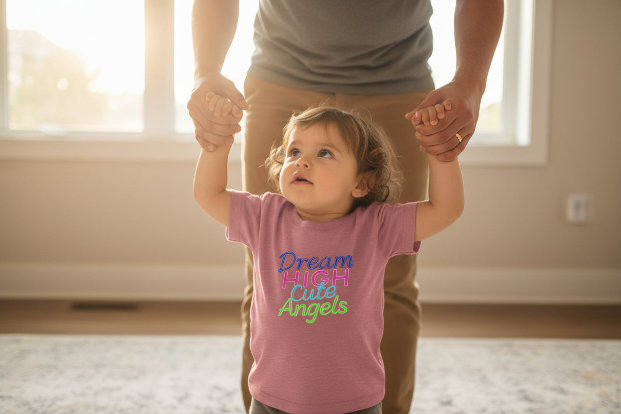 Dream High Cute Angels Toddler T-Shirt – Colorful Inspirational Kids Tee-2T to 5T