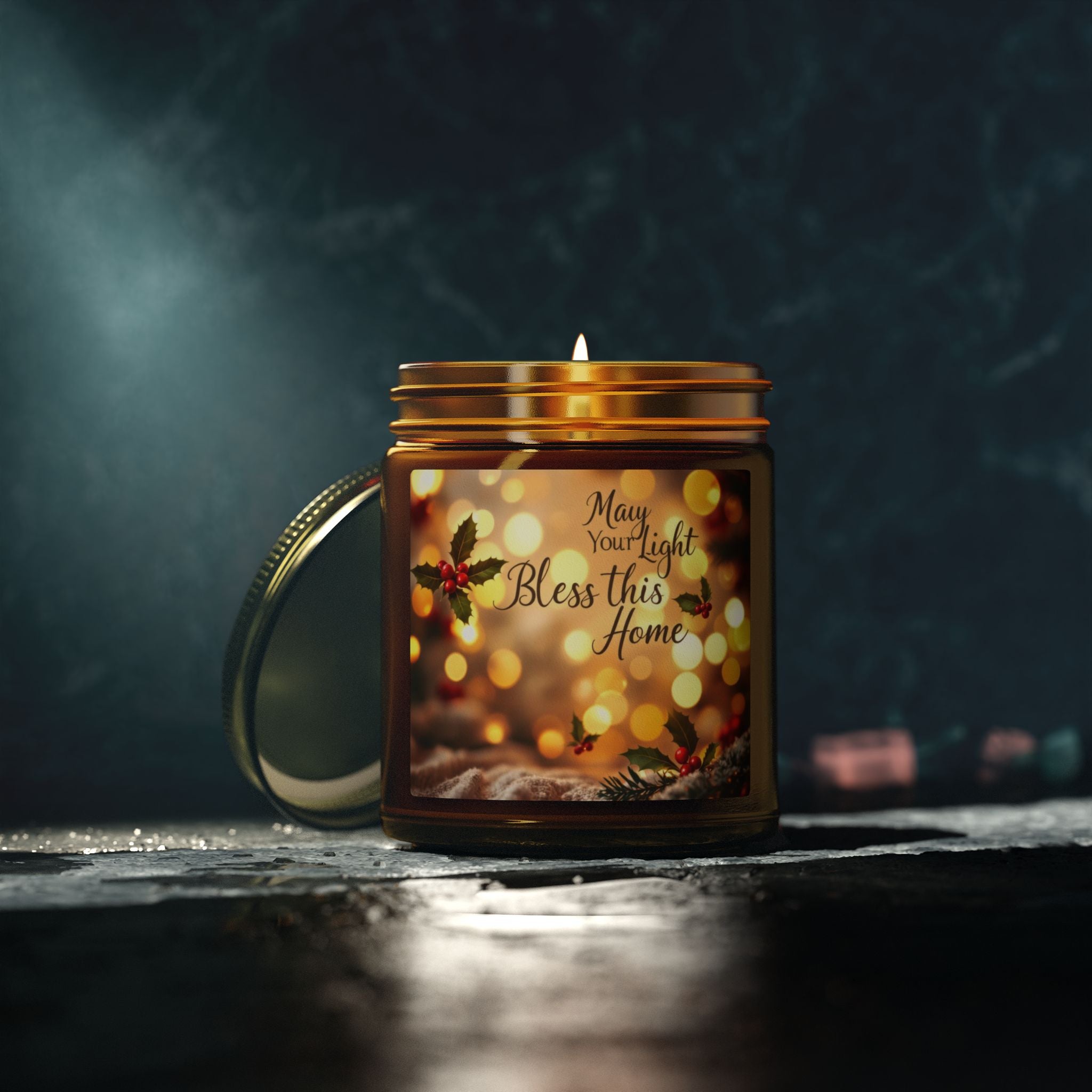 Scented Candle- 'May Your Light Bless This Home' (4oz, 9oz)