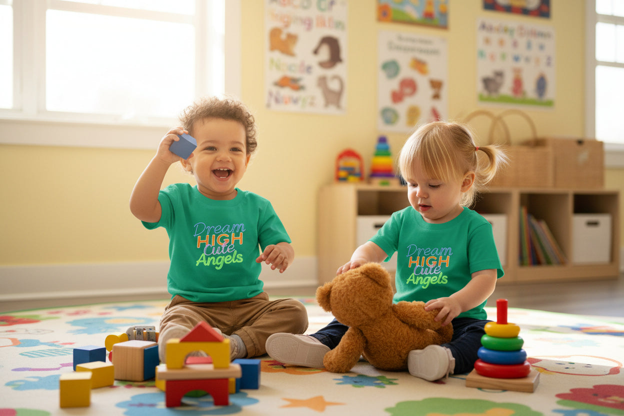 Dream High Cute Angels Toddler T-Shirt – Colorful Inspirational Kids Tee-2T to 5T