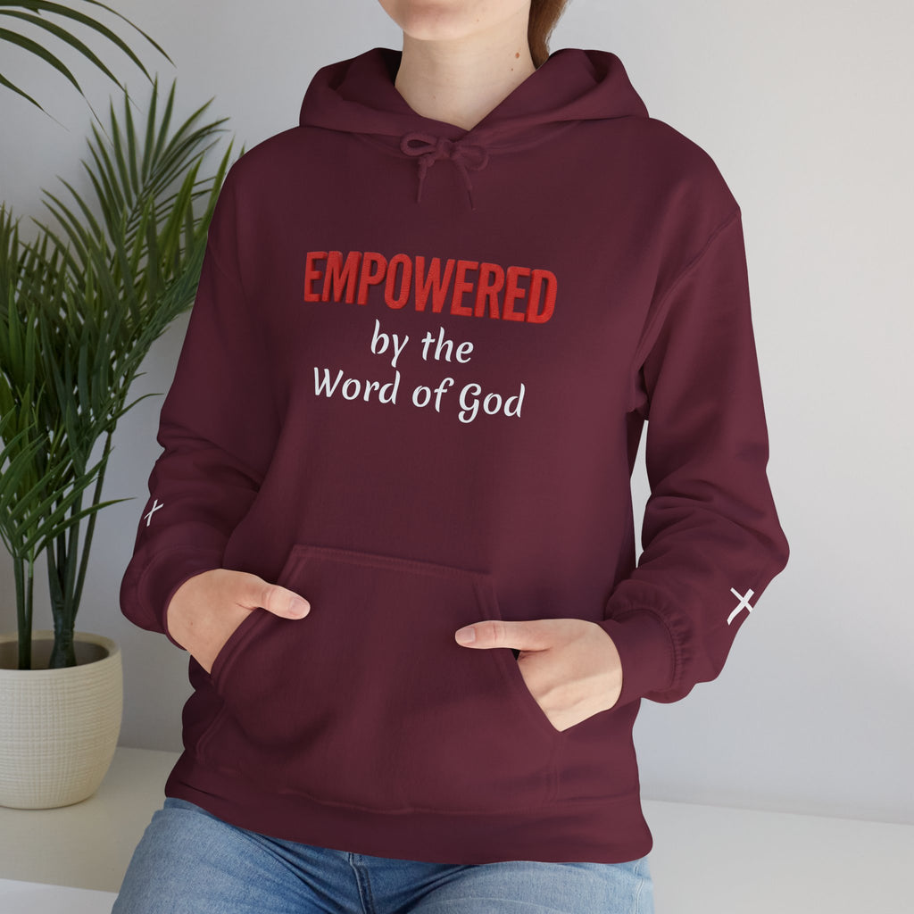 Empowered by the Word of God Hoodie — Christian Faith Inspirational Pullover