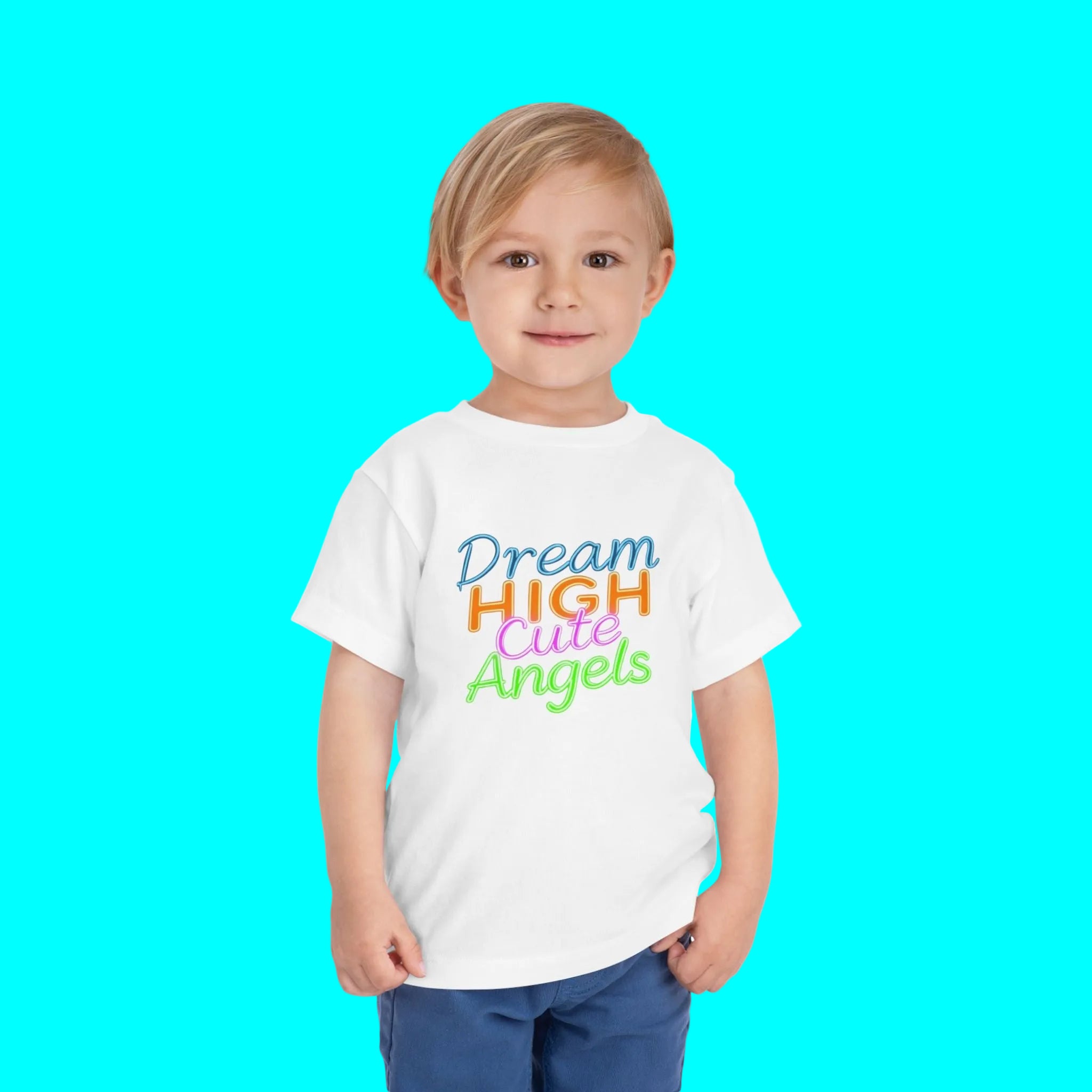 Dream High Cute Angels Toddler T-Shirt – Colorful Inspirational Kids Tee-2T to 5T