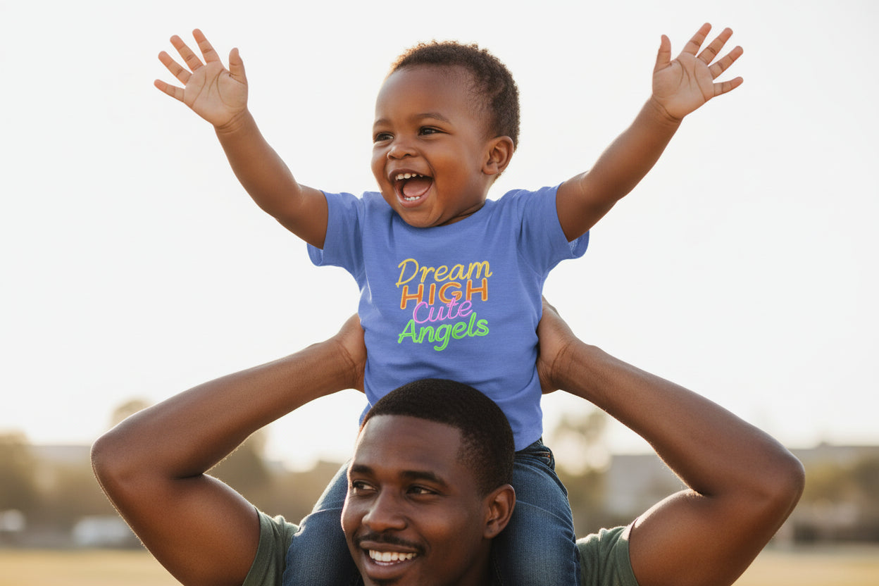 Dream High Cute Angels Toddler T-Shirt – Colorful Inspirational Kids Tee-2T to 5T