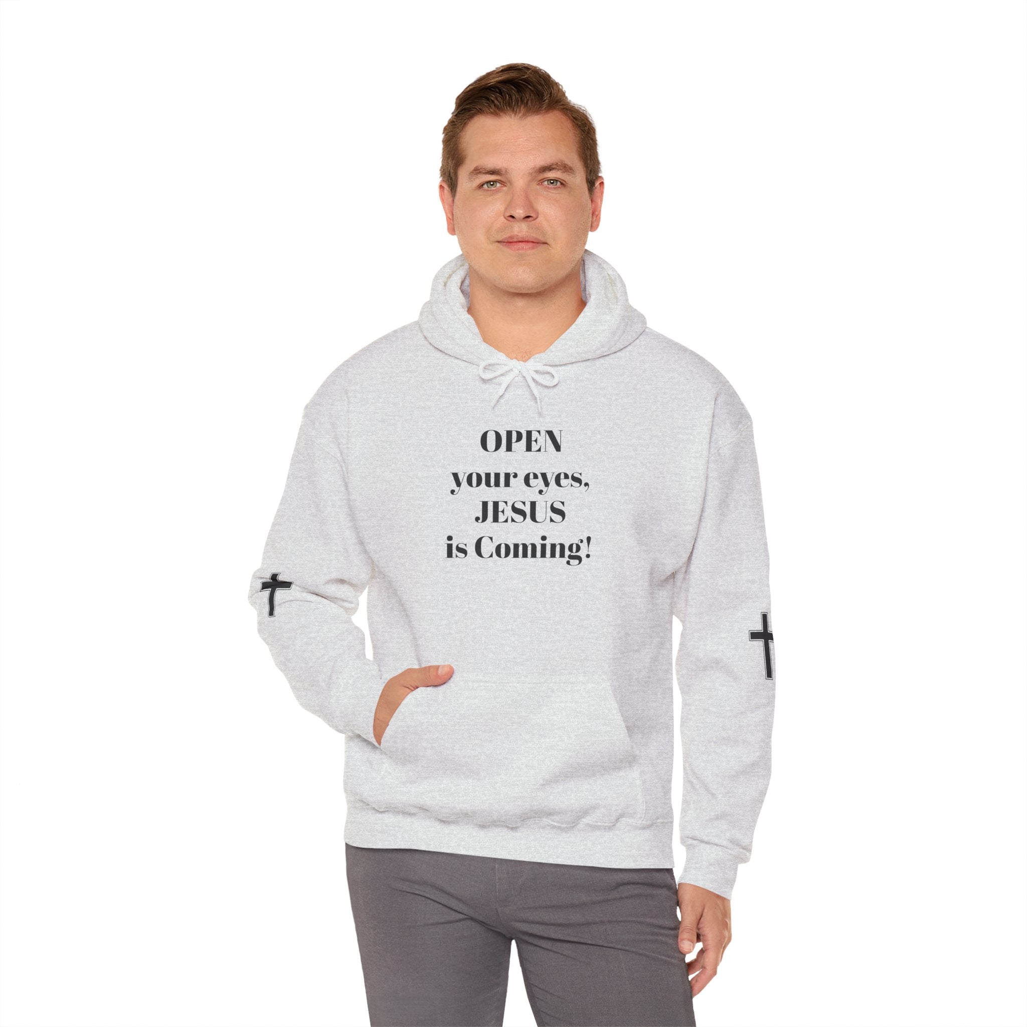 Religious Hoodie - "Open Your Eyes, JESUS is Coming!" Pullover