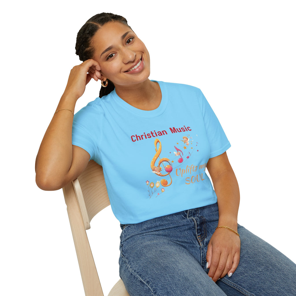 Christian Music T-Shirt – "Uplifts My Soul" Inspirational Faith Tee – Christian faith apparel & gifts | Fully Christian Appa