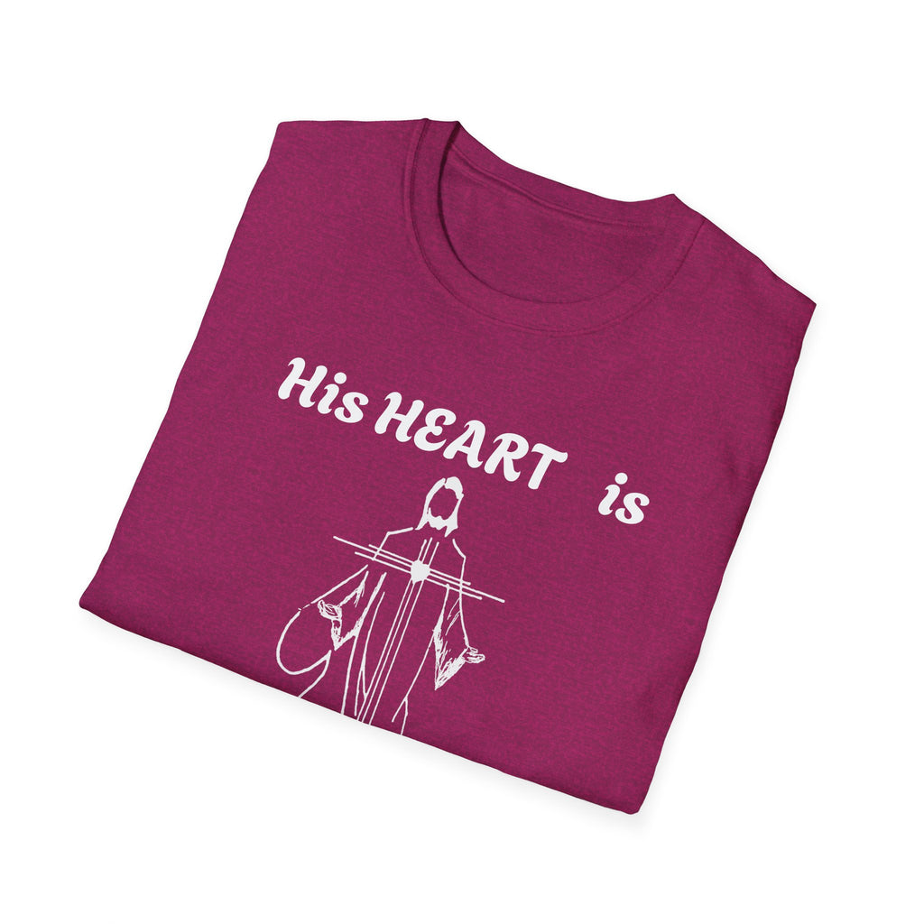 Christian Graphic Jesus  "His Heart is Love Peace" T-shirt