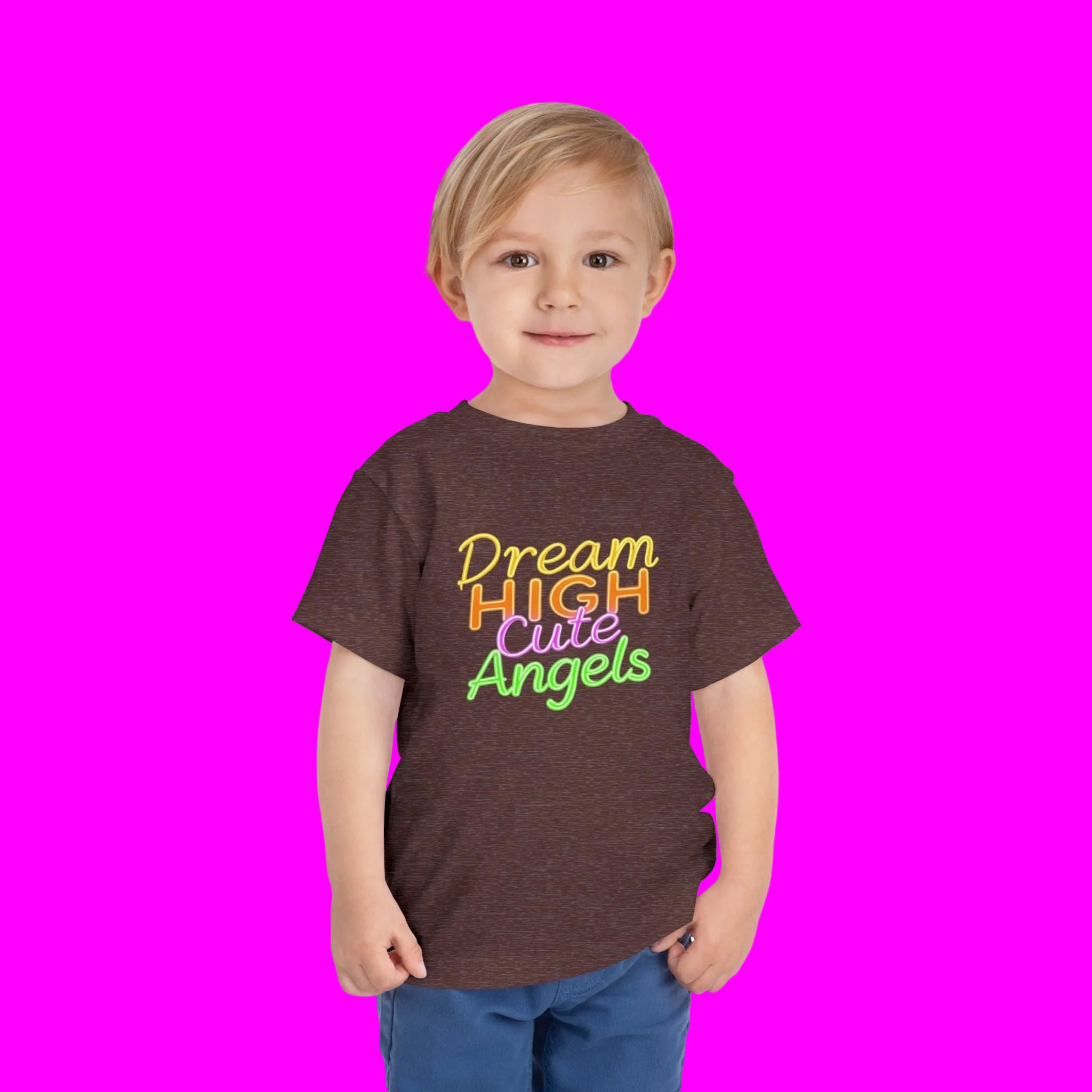 Dream High Cute Angels Toddler T-Shirt – Colorful Inspirational Kids Tee-2T to 5T