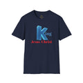 King Jesus Christ T-Shirt — 3D Blue Lettering Christian Faith Tee