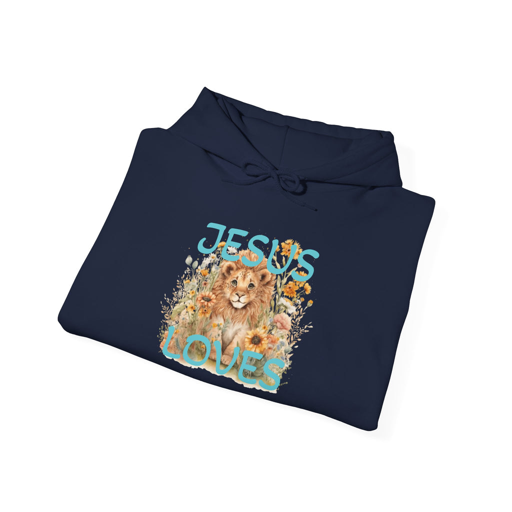 Jesus Loves Lion Hoodie - Faith-Inspired Christian Pullover