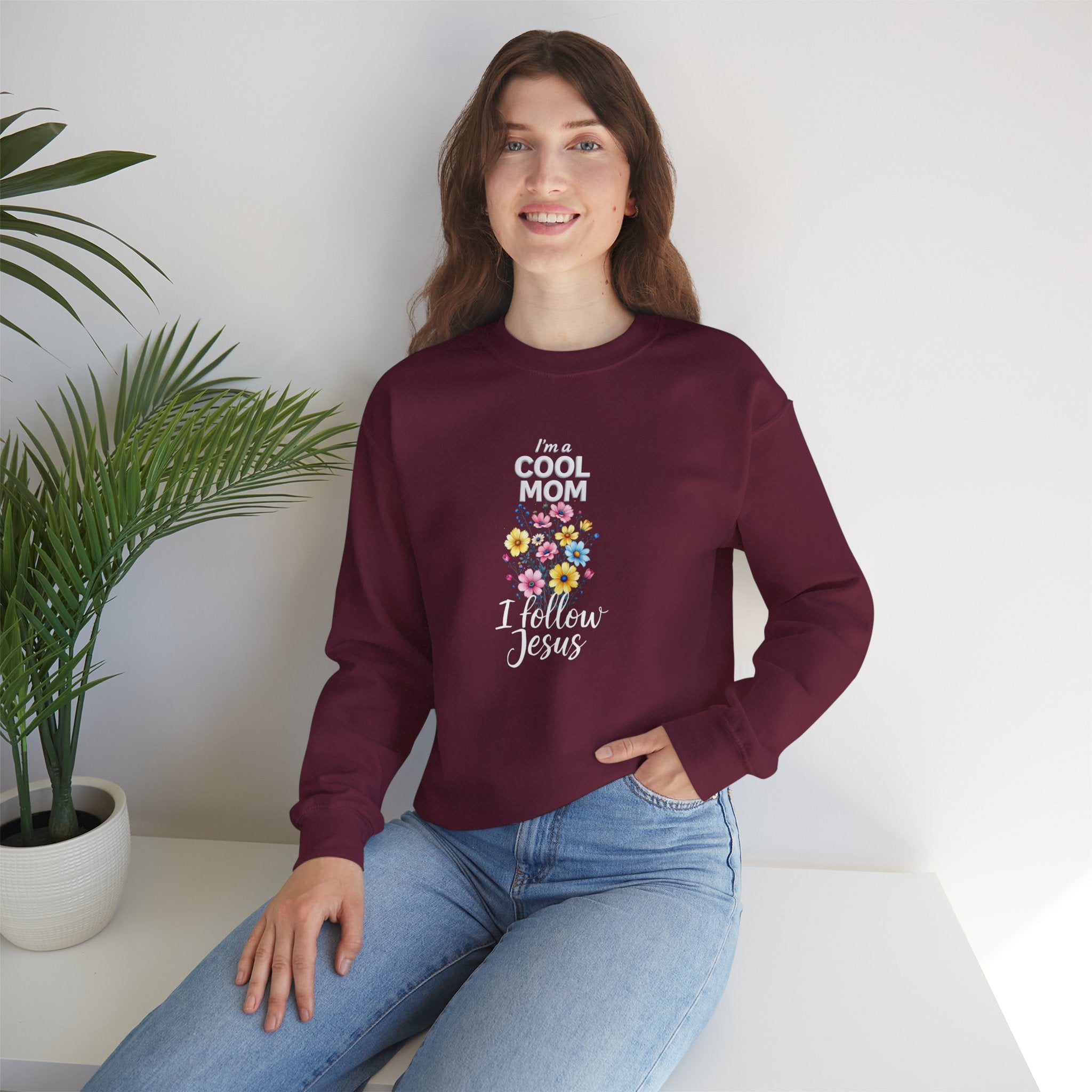 Cool Mom I Follow Jesus Sweatshirt – Christian Mom Crewneck