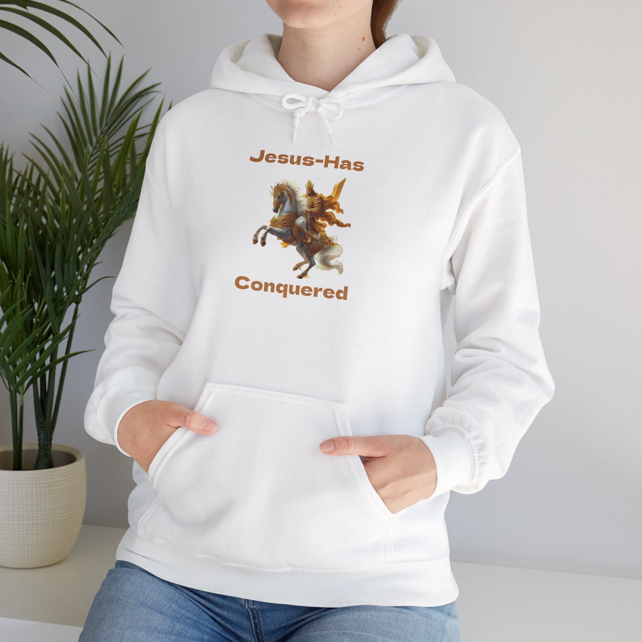 Jesus Has Conquered Hoodie — Christian Faith Graphic Sweatshirt