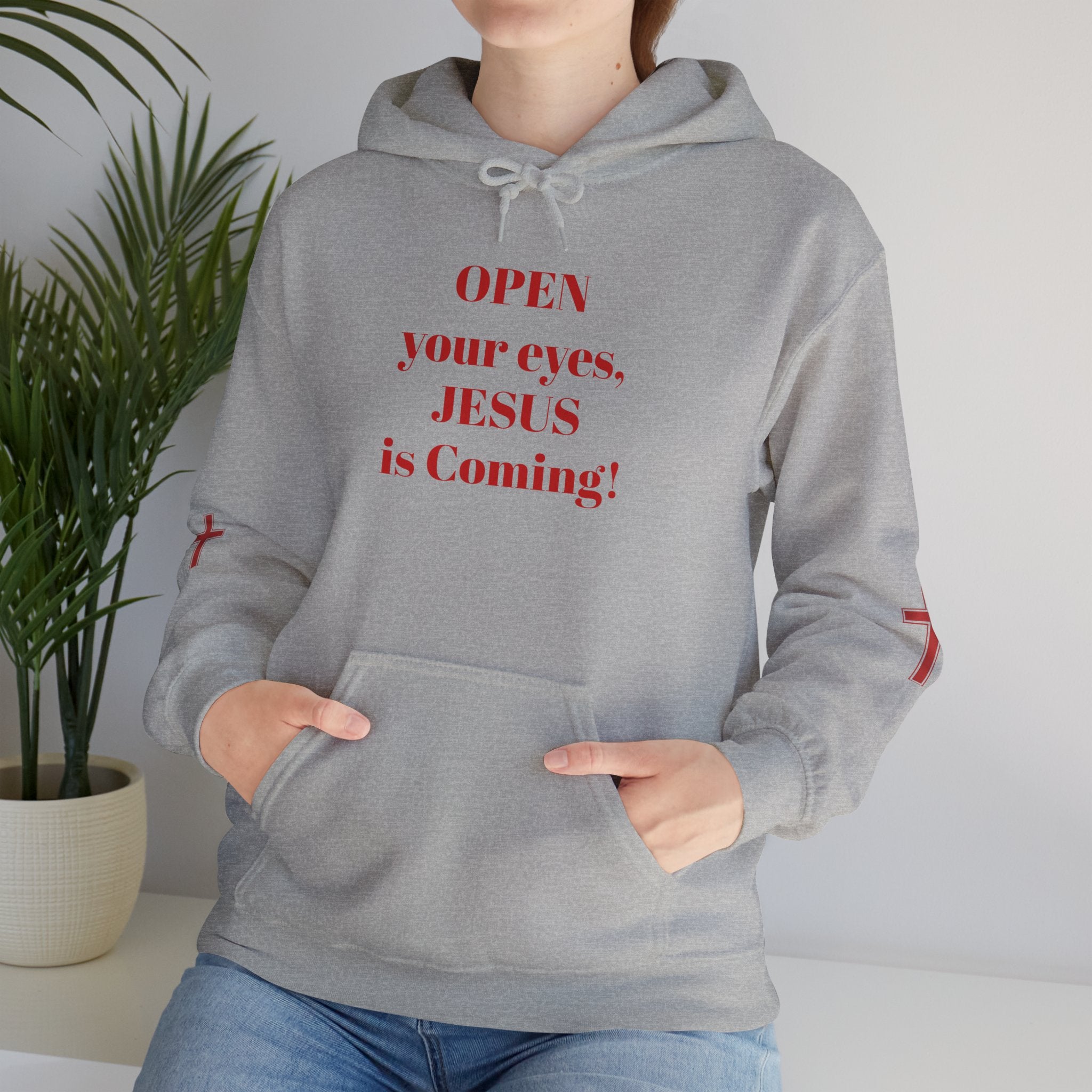 Religious Hoodie - "Open Your Eyes, JESUS is Coming!" Pullover